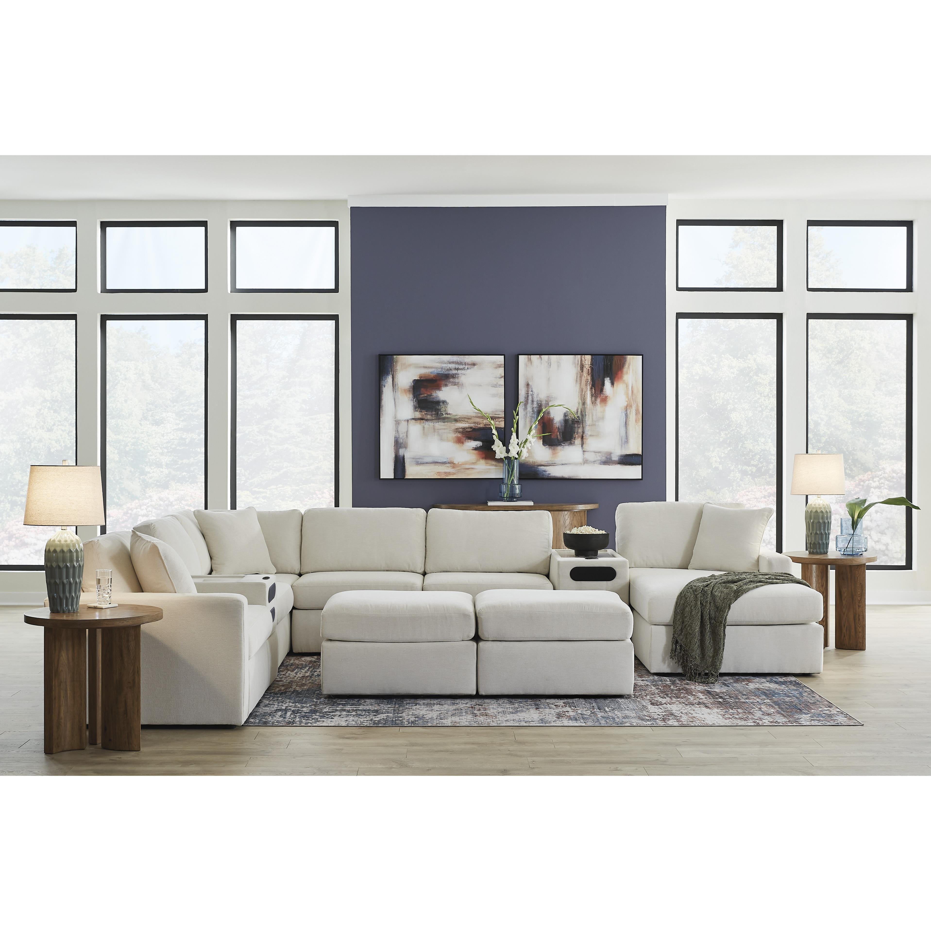  Manufacturer Color_Oyster --  Modmax 92103S48 8-PC Sectional with Chaise and Audio Consoles IMAGE 5