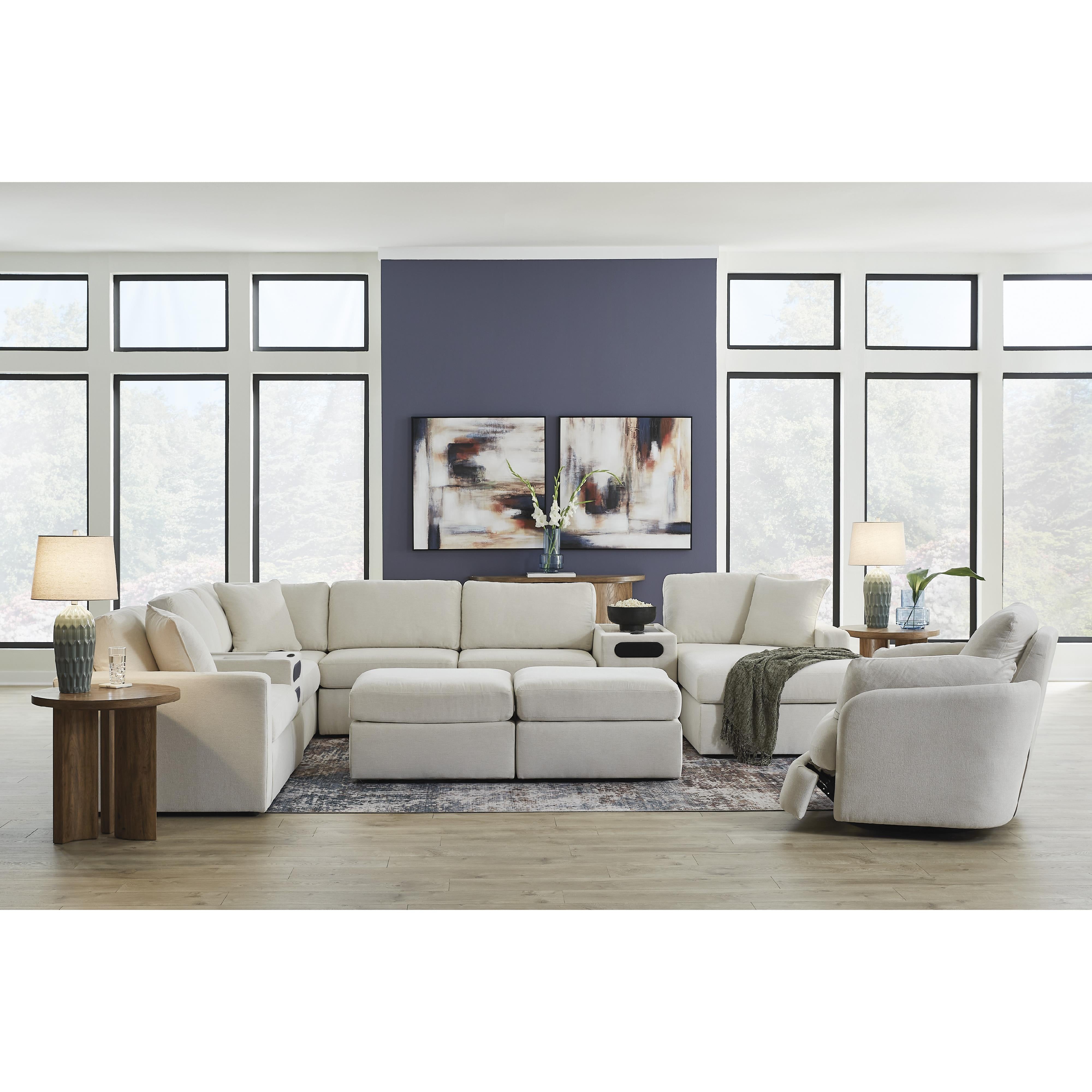  Manufacturer Color_Oyster --  Modmax 92103S48 8-PC Sectional with Chaise and Audio Consoles IMAGE 6