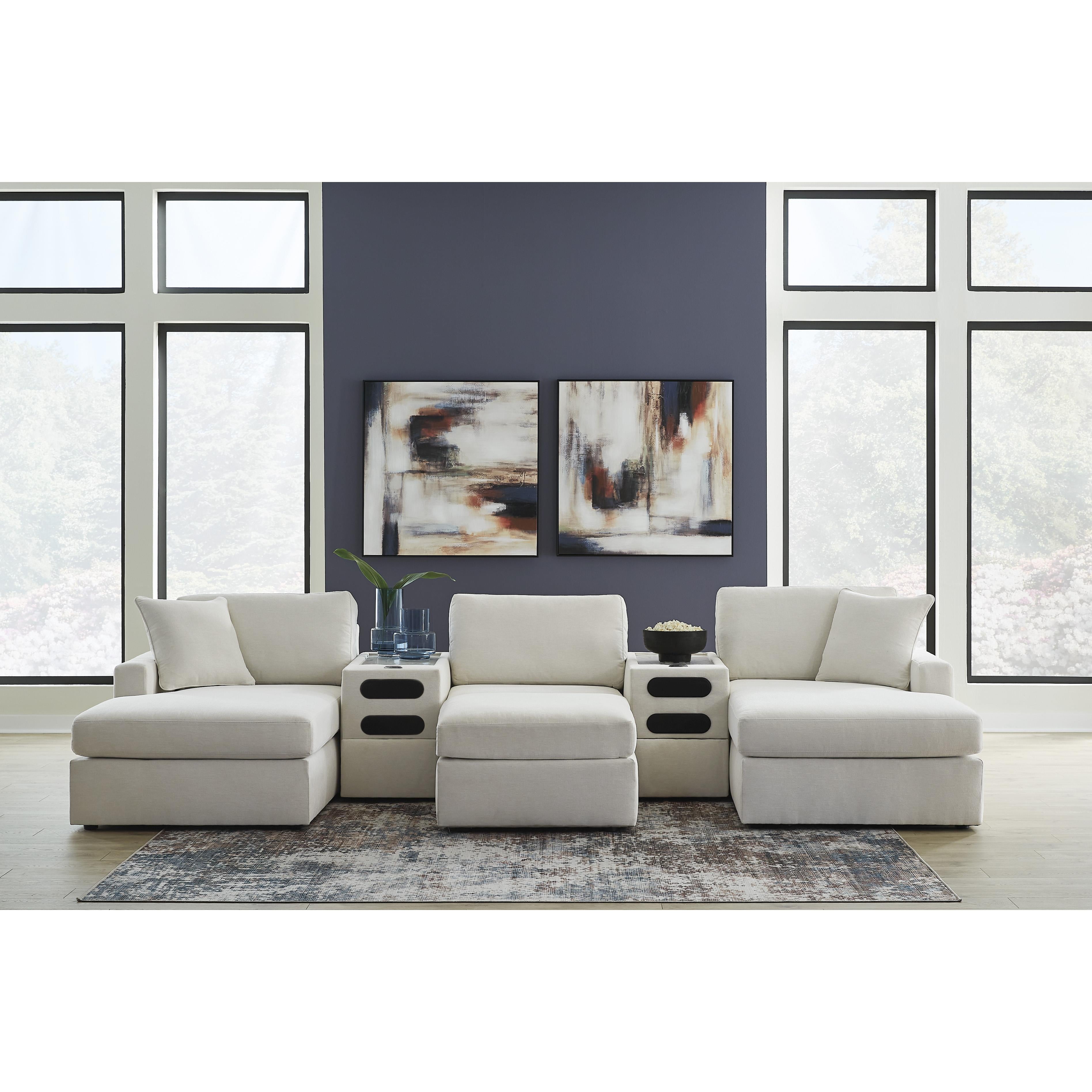  Manufacturer Color_Oyster --  Modmax 92103S49 5 pc Double Chaise with Audio Consoles IMAGE 3