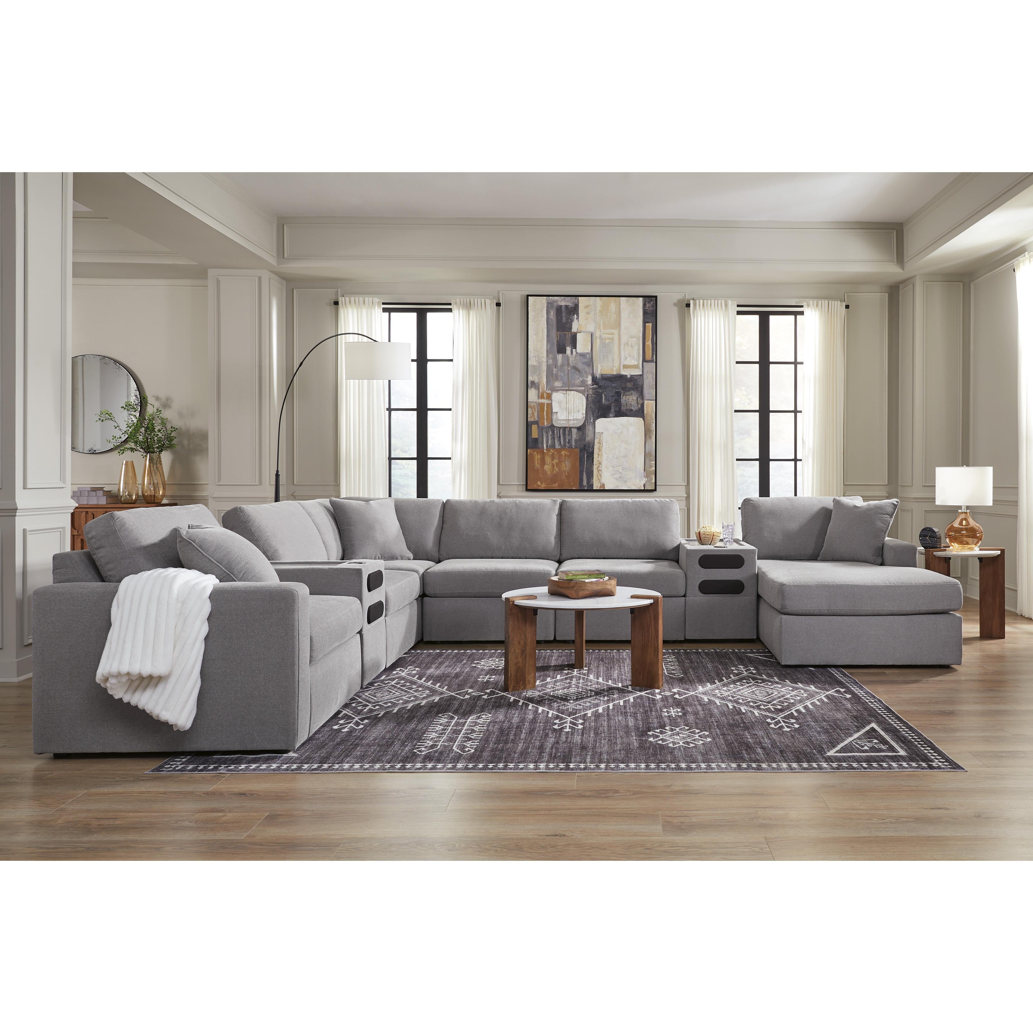  Manufacturer Color_Granite --  Modmax 92104S48 8 pc Sectional with Audio System and Chaise IMAGE 3