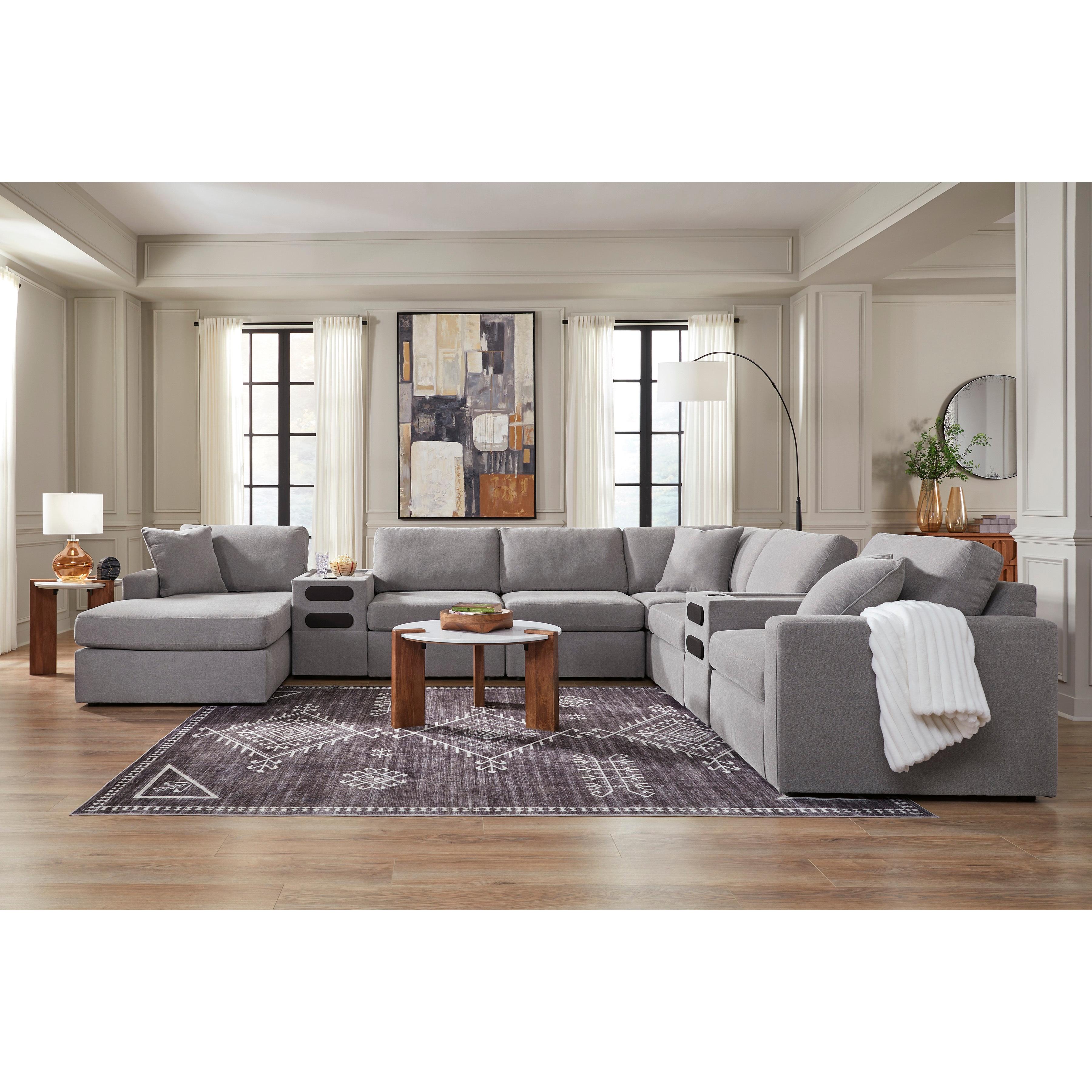  Manufacturer Color_Granite --  Modmax 92104S49 8 pc Sectional with Audio System and Chaise IMAGE 3