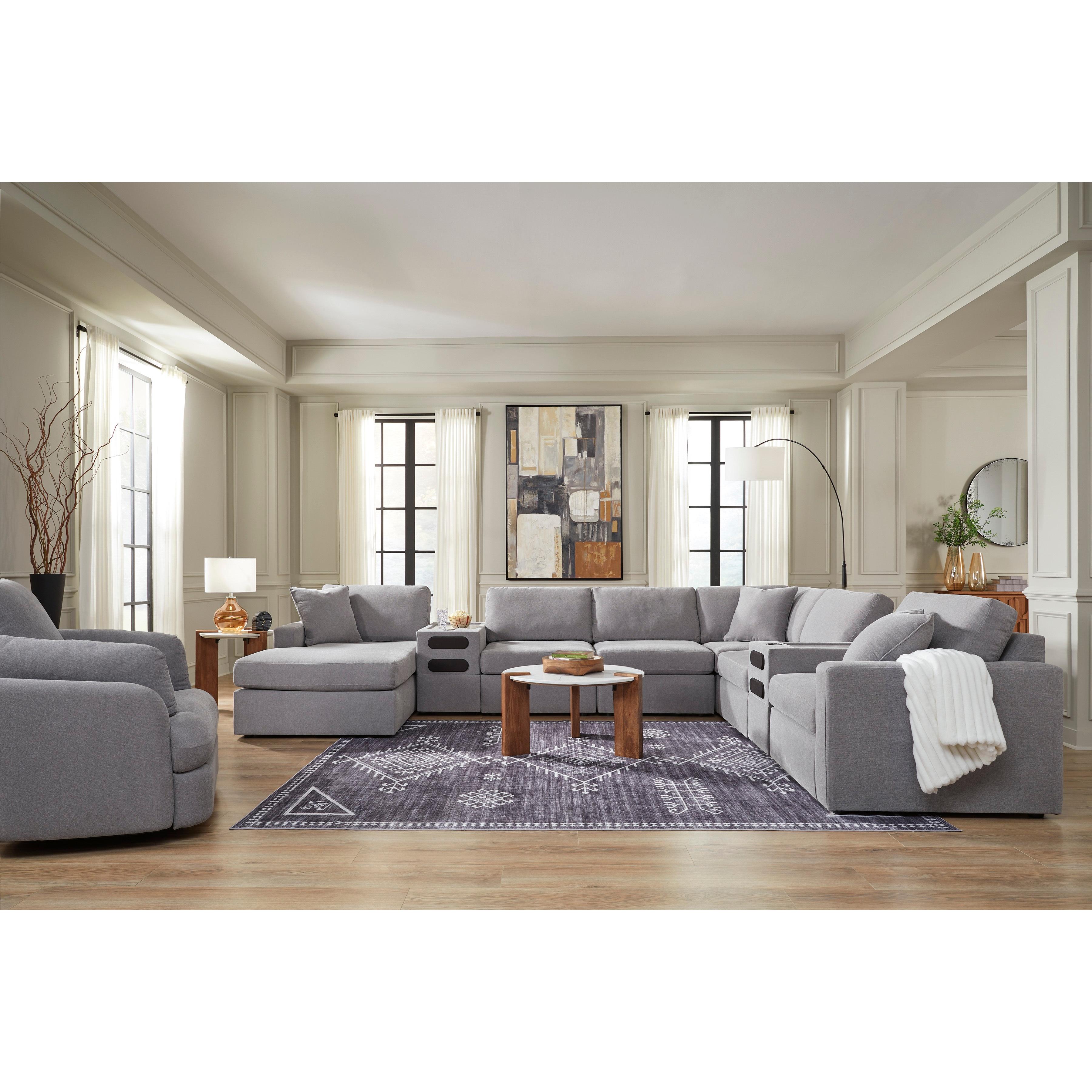  Manufacturer Color_Granite --  Modmax 92104S49 8 pc Sectional with Audio System and Chaise IMAGE 4