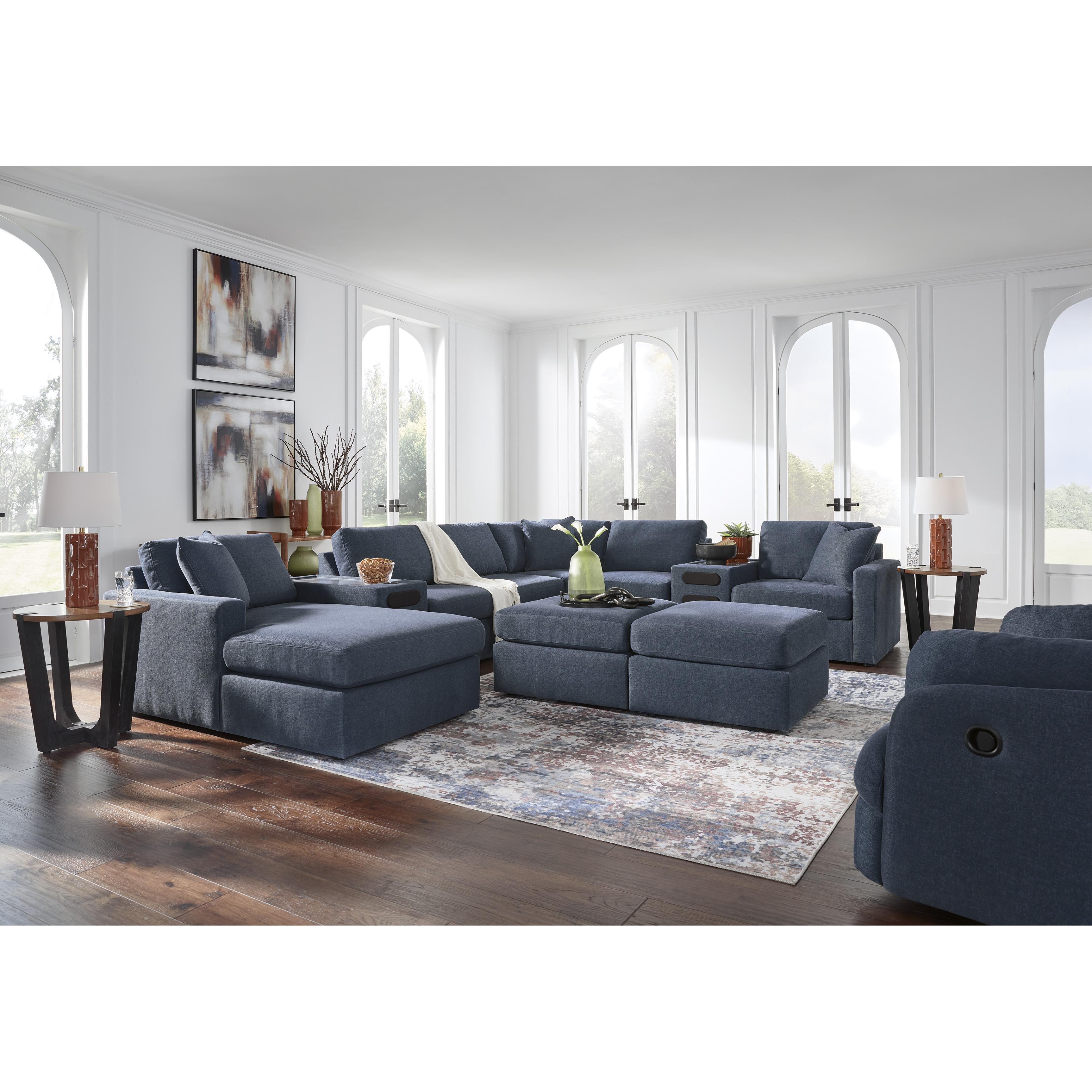  Manufacturer Color_Ink --  Modmax 92121S47 8-PC Sectional with Chaise and Audio Consoles IMAGE 2