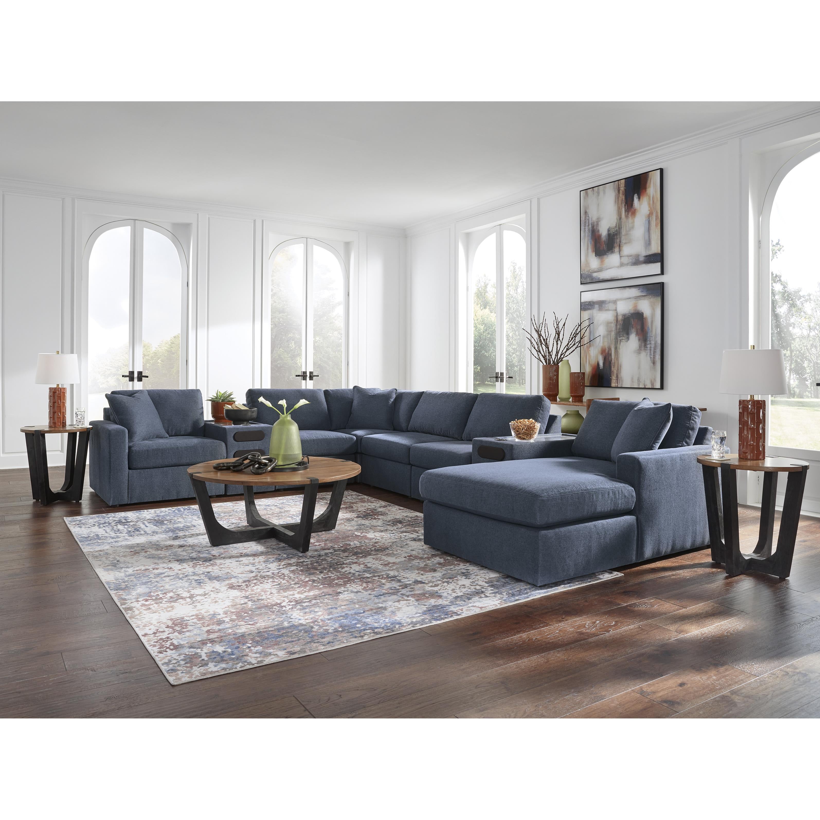  Manufacturer Color_Ink --  Modmax 92121S48 8-PC Sectional with Chaise and Audio Consoles IMAGE 3