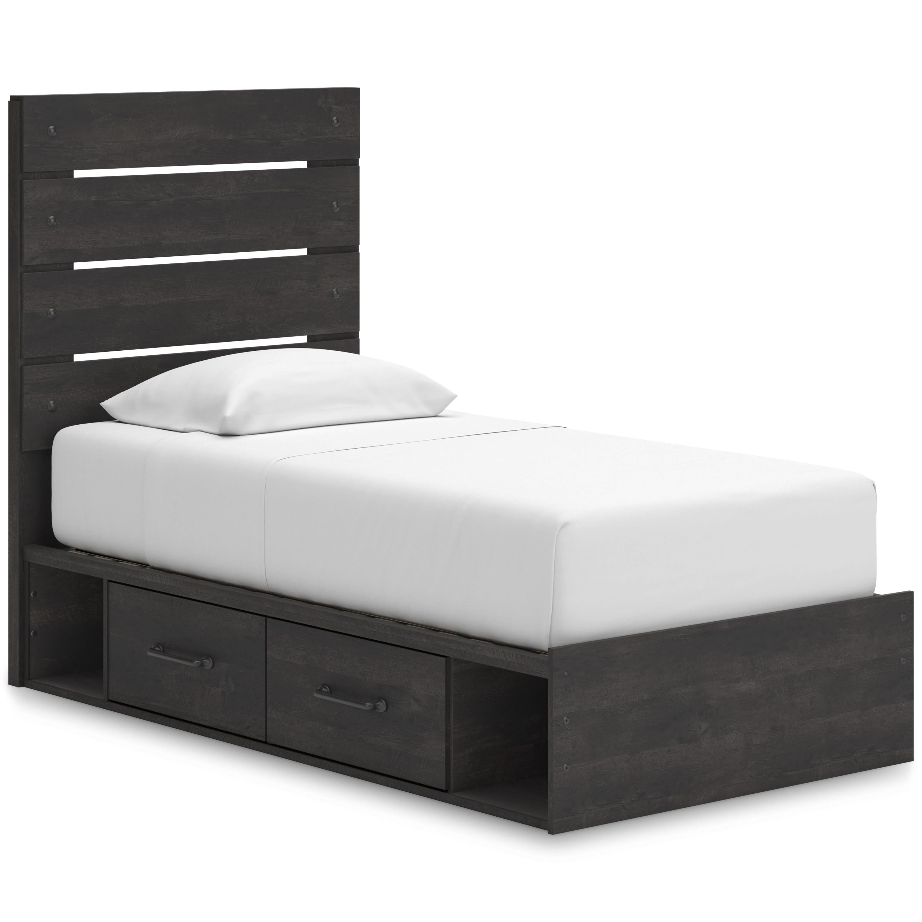  Size_Twin --  Signature Design by Ashley Hollivern Panel Bed with Storage IMAGE 1