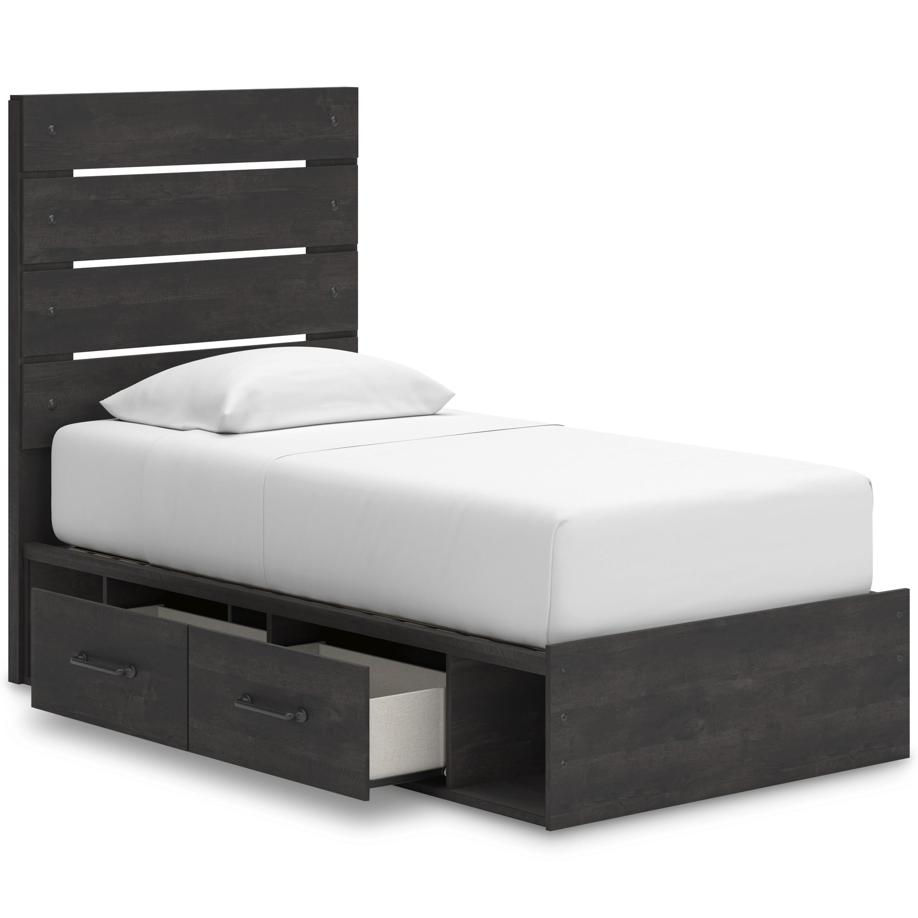  Size_Twin --  Signature Design by Ashley Hollivern Panel Bed with Storage IMAGE 2