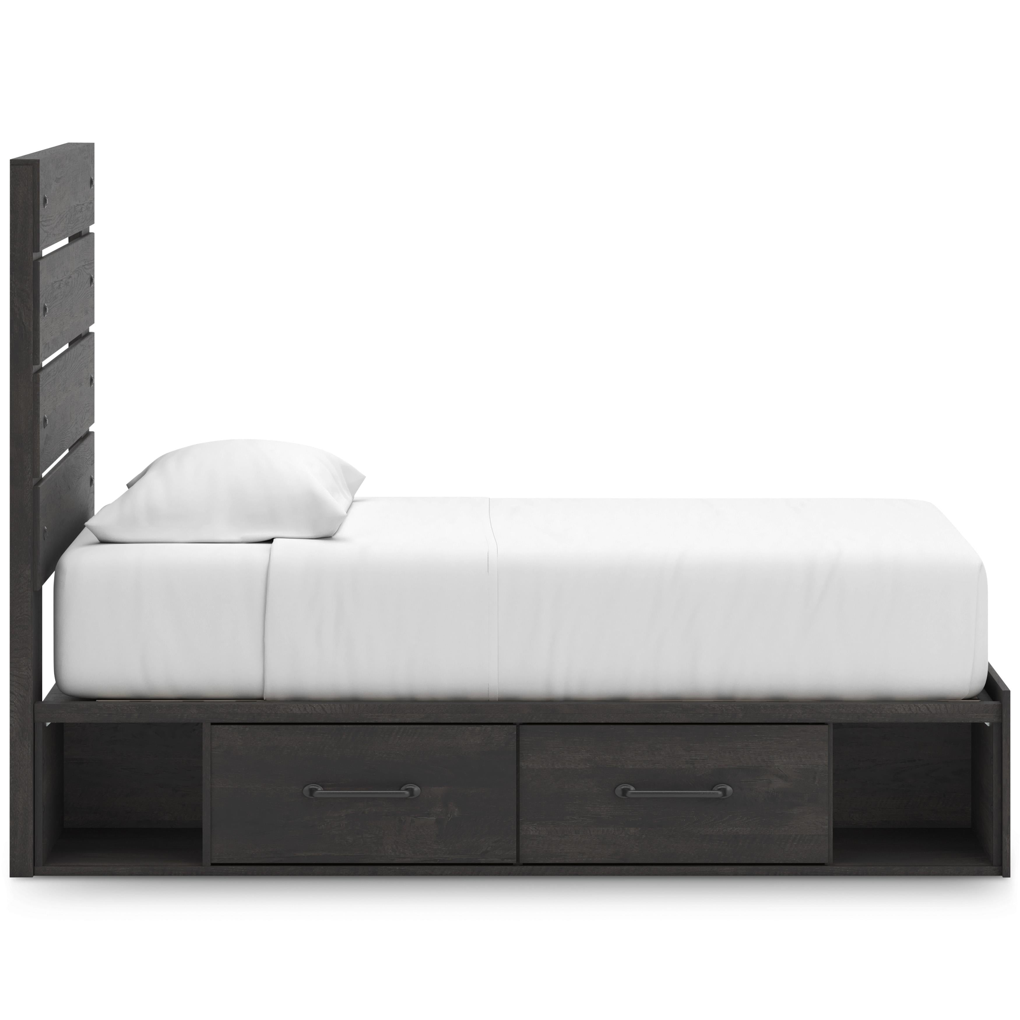  Size_Twin --  Signature Design by Ashley Hollivern Panel Bed with Storage IMAGE 4