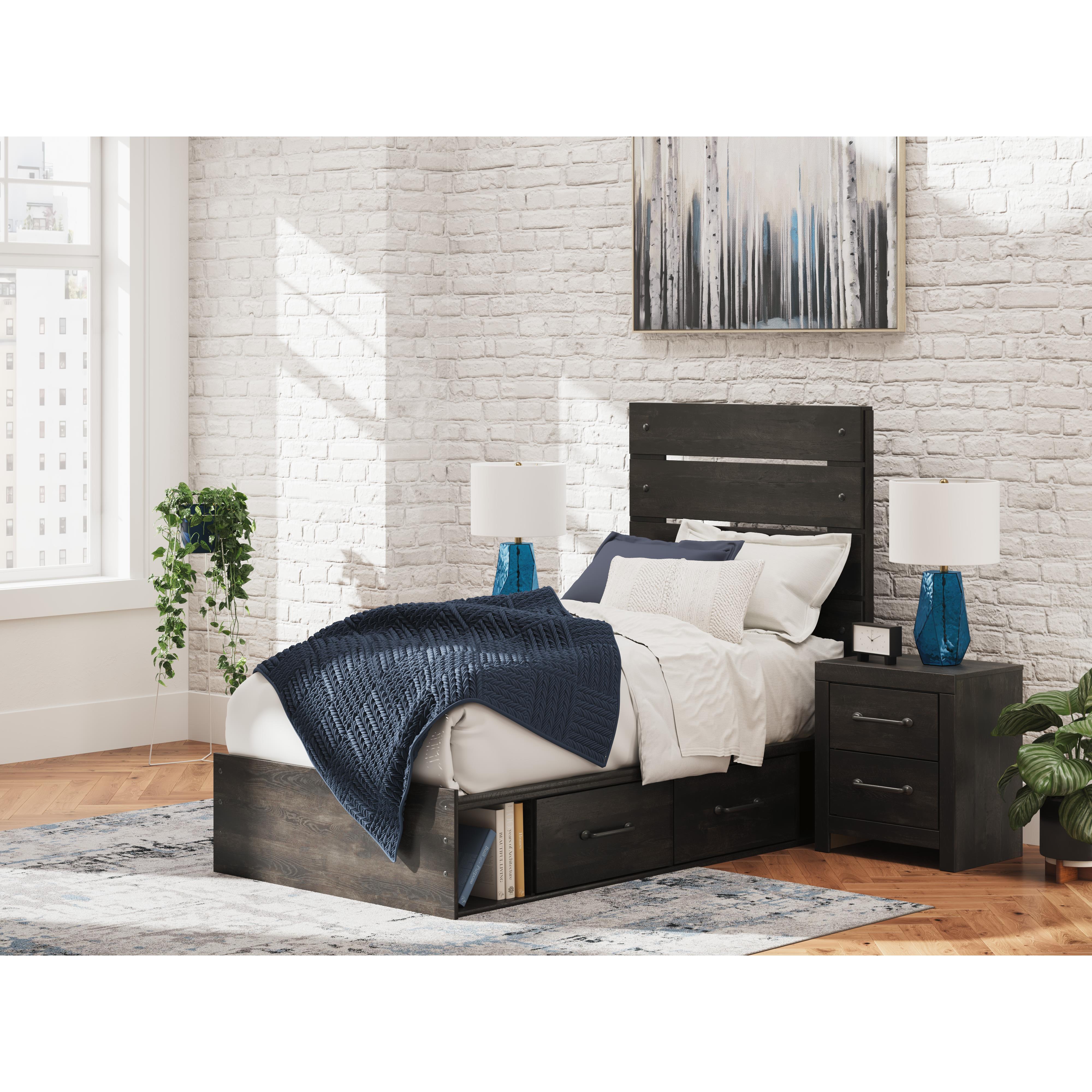 Size_Twin --  Signature Design by Ashley Hollivern Panel Bed with Storage IMAGE 7