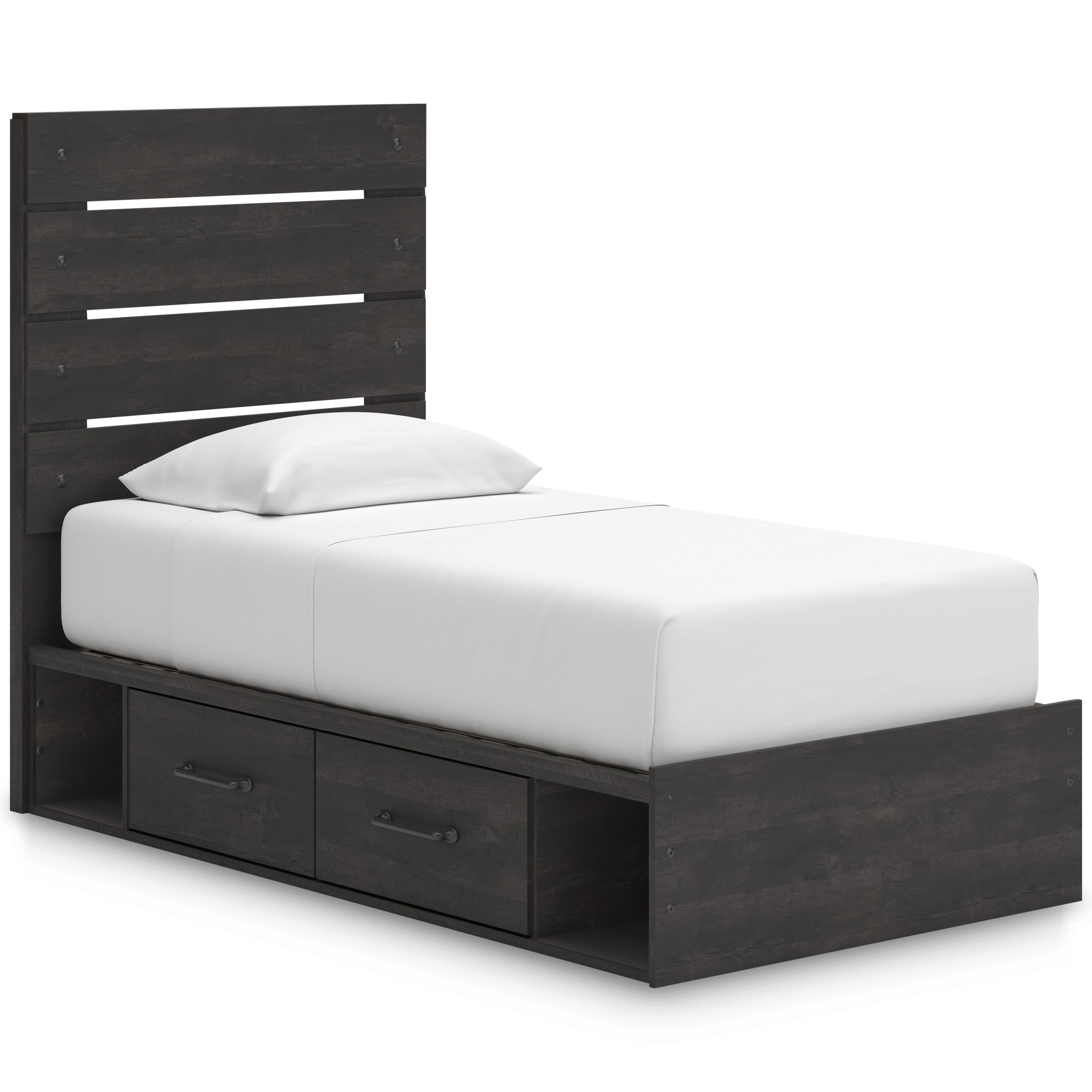  Size_Twin --  Signature Design by Ashley Hollivern Panel Bed with Storage IMAGE 1