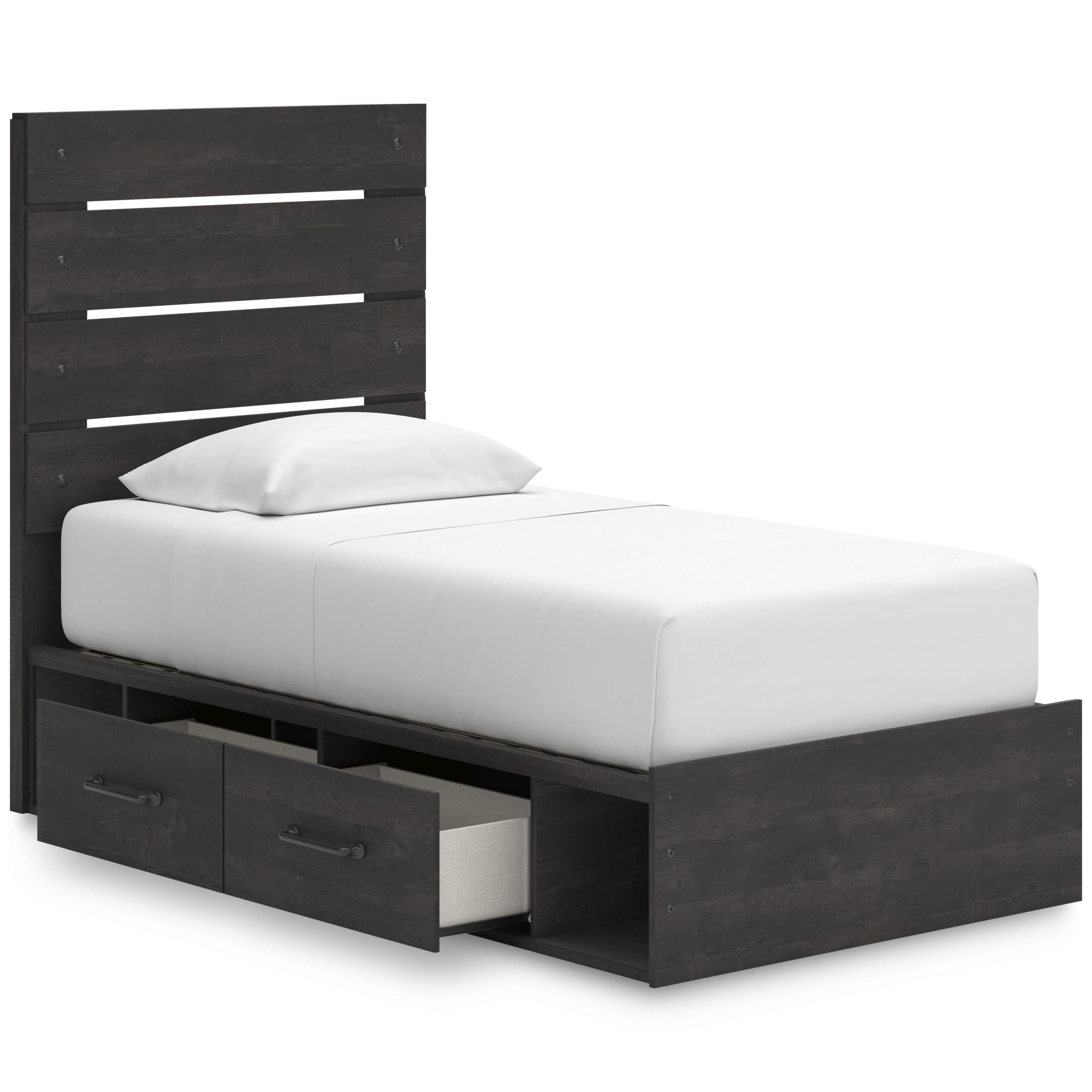  Size_Twin --  Signature Design by Ashley Hollivern Panel Bed with Storage IMAGE 2