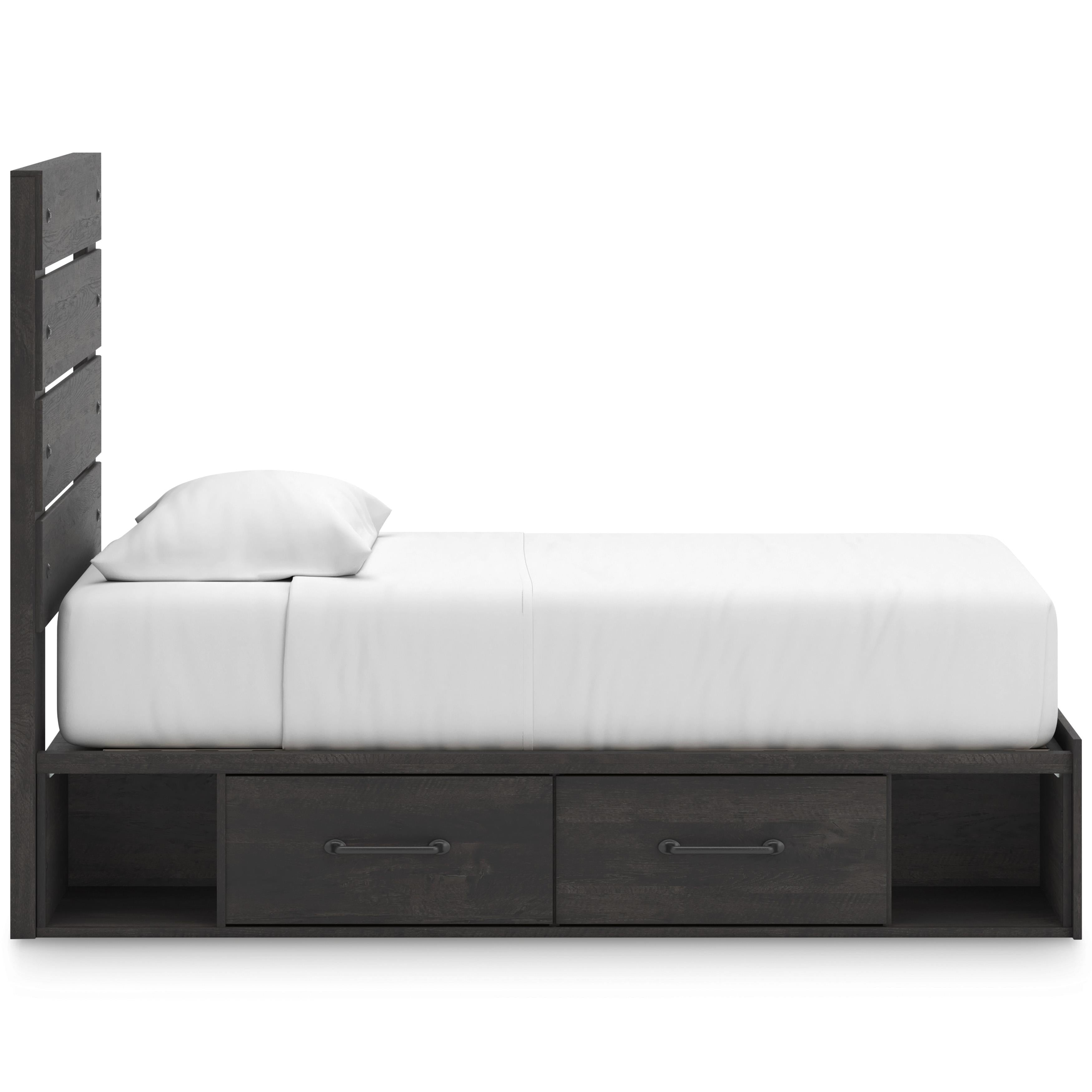  Size_Twin --  Signature Design by Ashley Hollivern Panel Bed with Storage IMAGE 4
