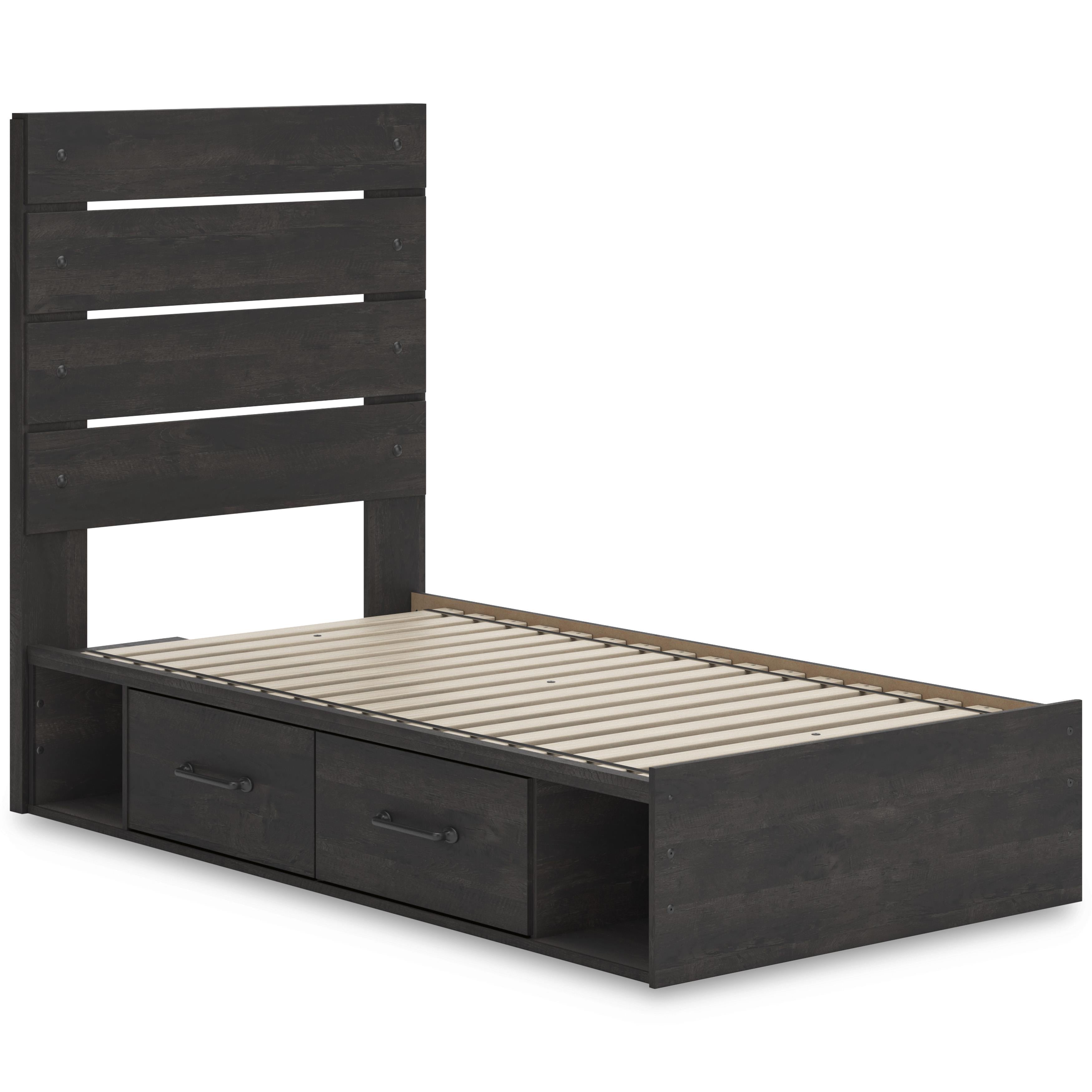  Size_Twin --  Signature Design by Ashley Hollivern Panel Bed with Storage IMAGE 6