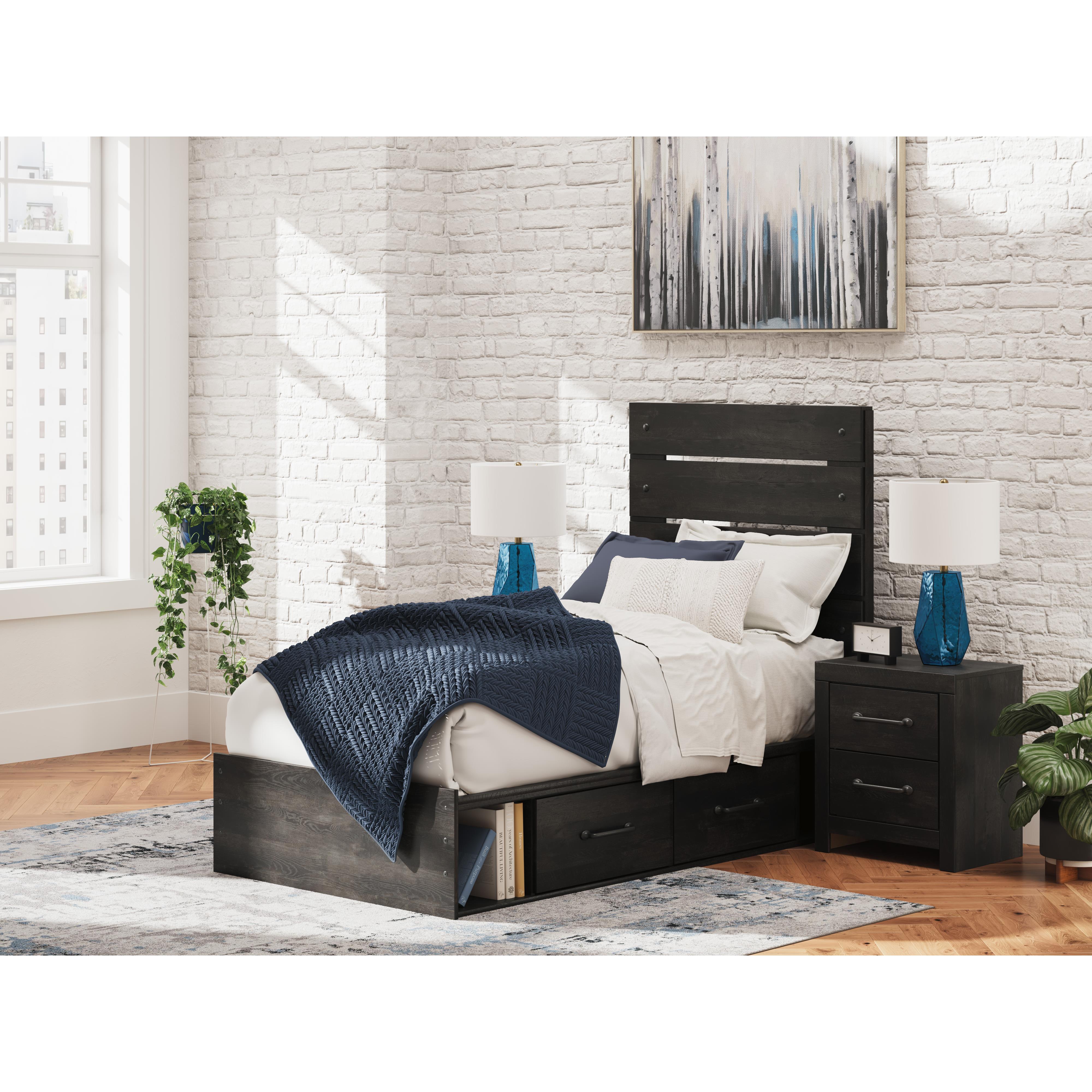  Size_Twin --  Signature Design by Ashley Hollivern Panel Bed with Storage IMAGE 7