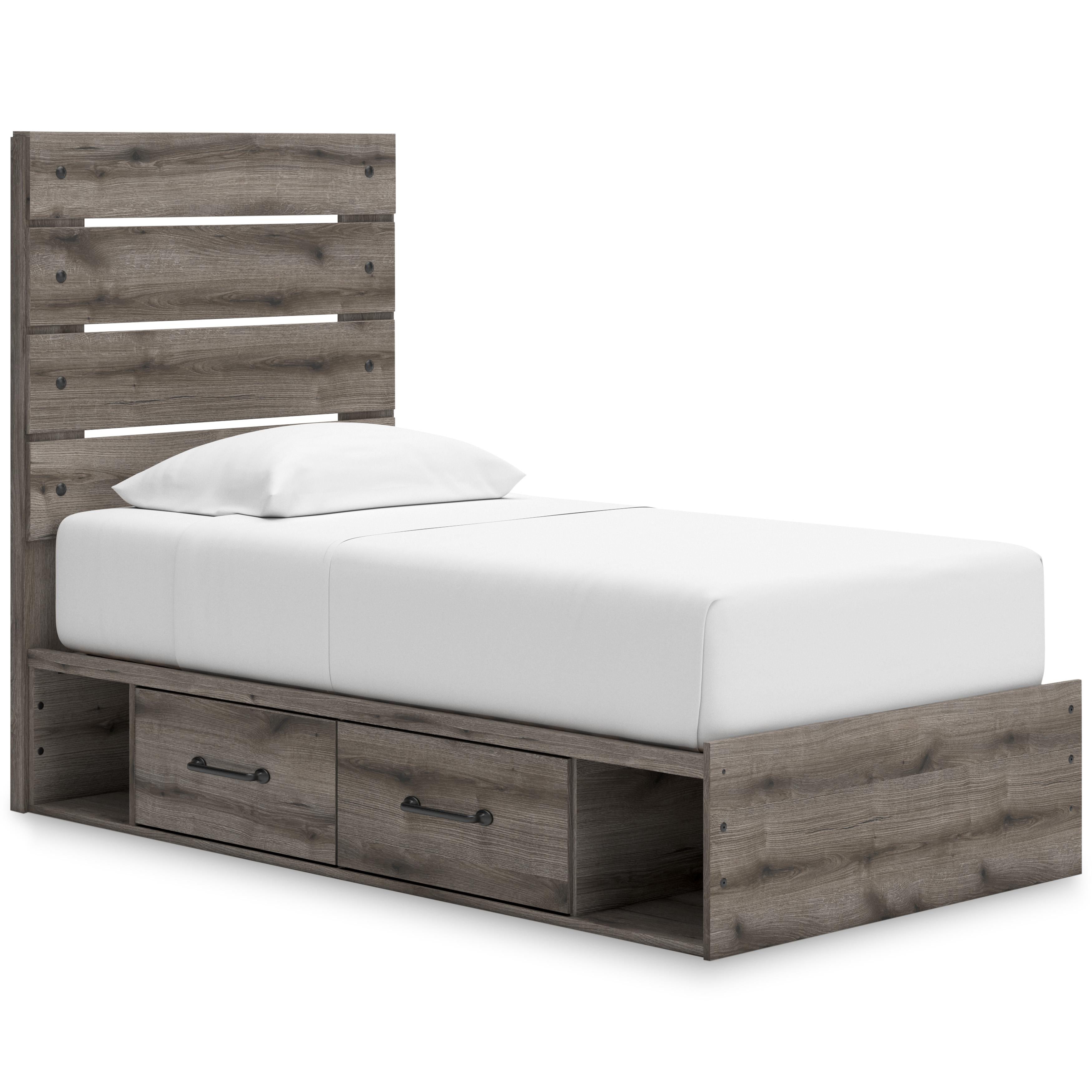  Size_Twin --  Signature Design by Ashley Graystorm Panel Bed with Storage IMAGE 1