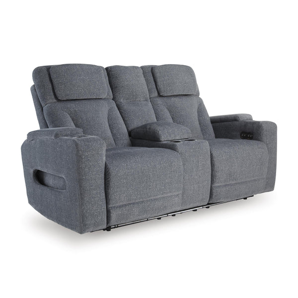 Signature Design by Ashley Studio Cave PC4980218 Power Reclining Loveseat with Console and Adjustable Headrest