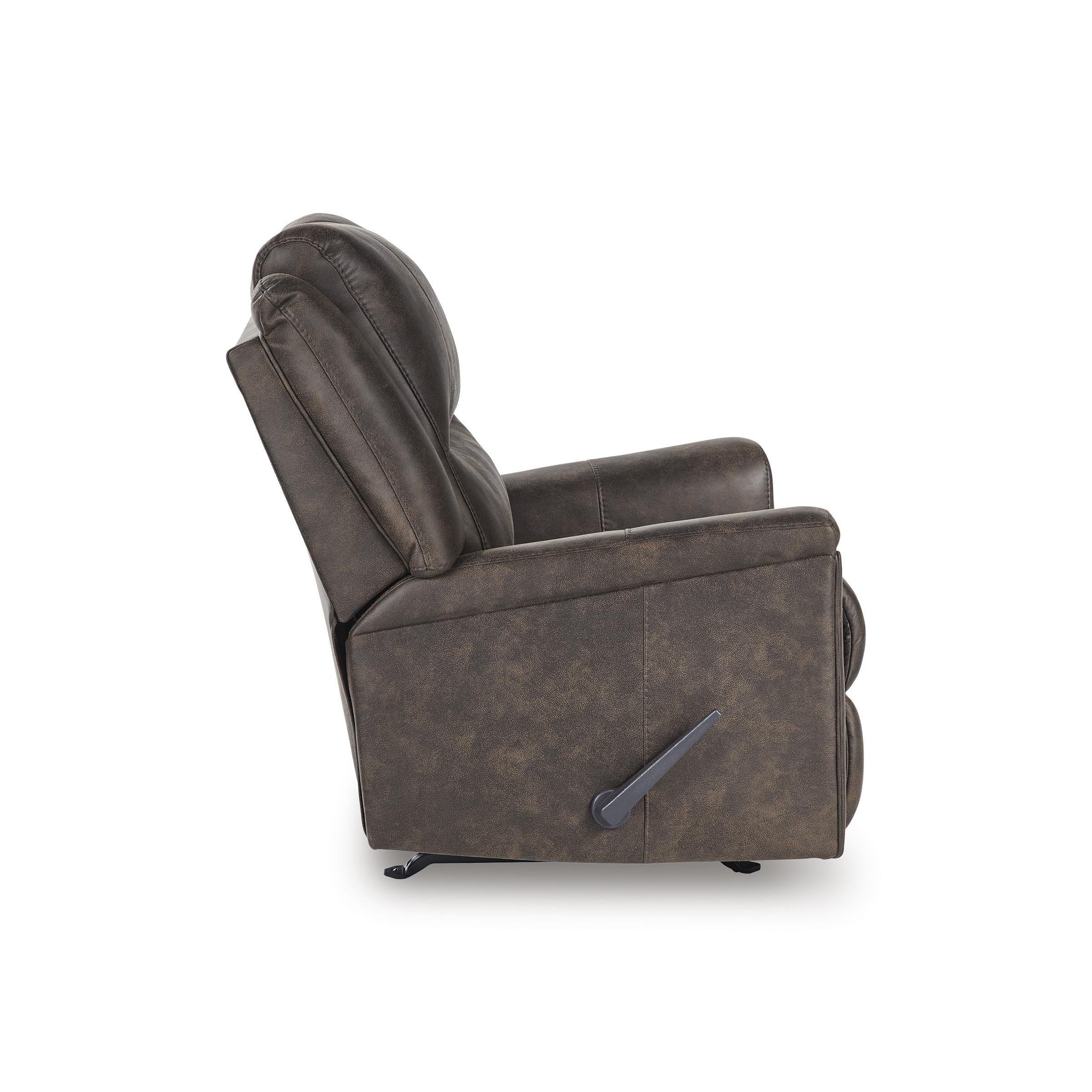  Manufacturer Color_Walnut --  Signature Design by Ashley Lixtowel Rocker Leather Look Recliner IMAGE 4