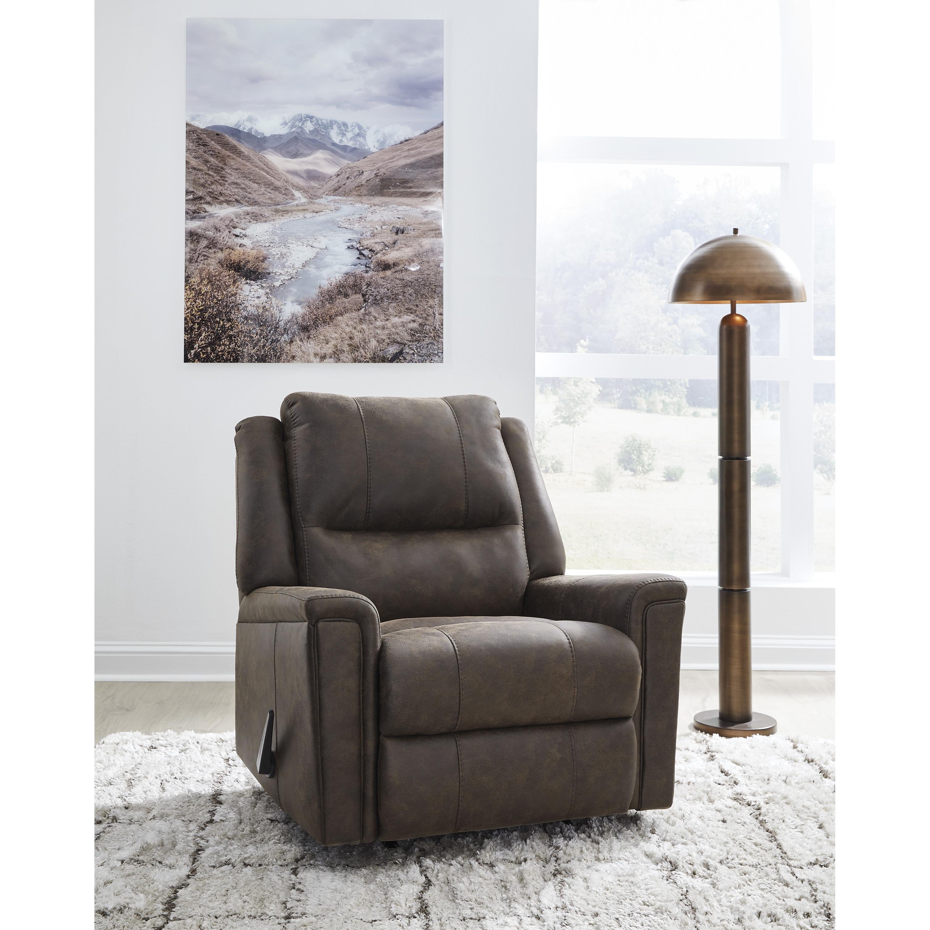  Manufacturer Color_Walnut --  Signature Design by Ashley Lixtowel Rocker Leather Look Recliner IMAGE 7