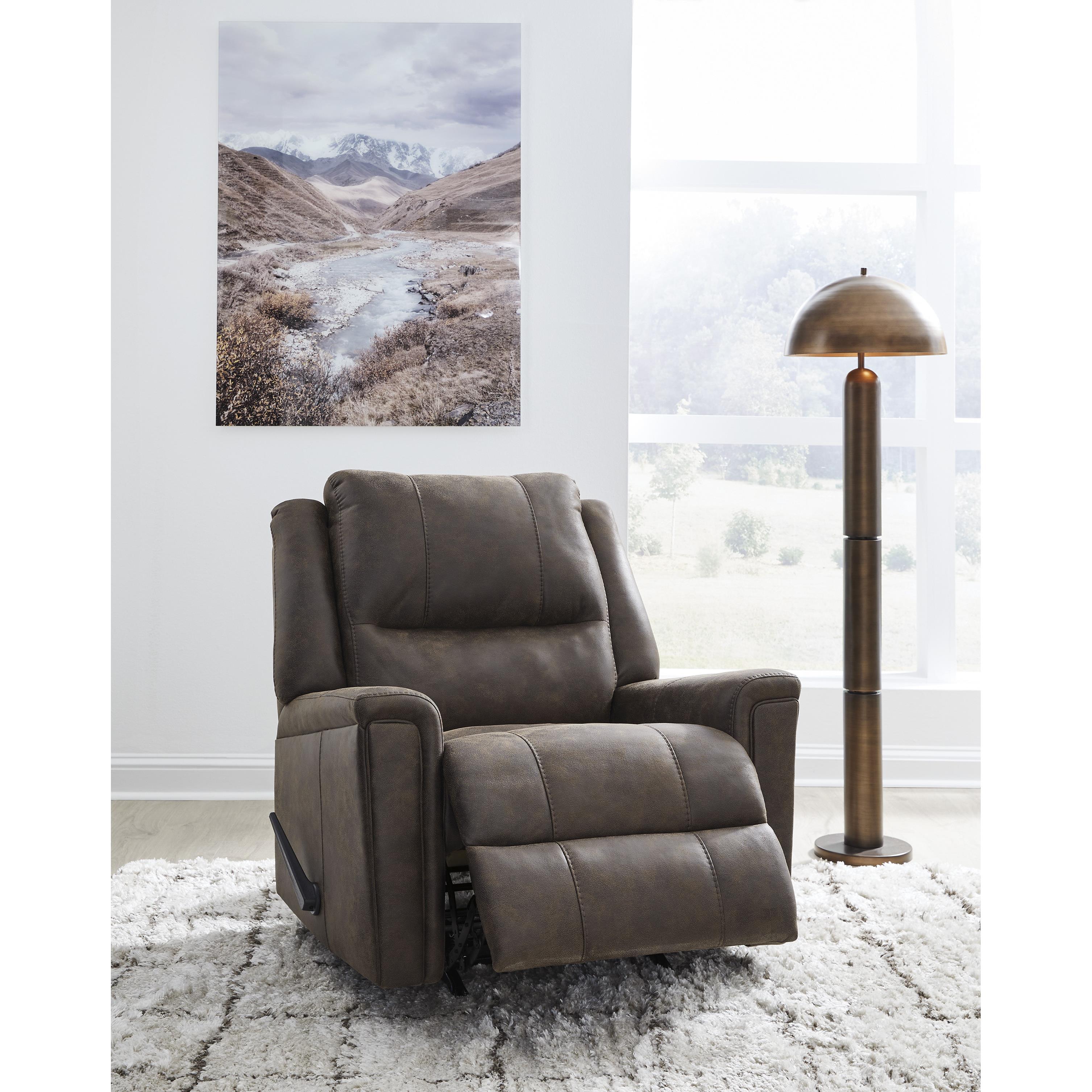  Manufacturer Color_Walnut --  Signature Design by Ashley Lixtowel Rocker Leather Look Recliner IMAGE 8