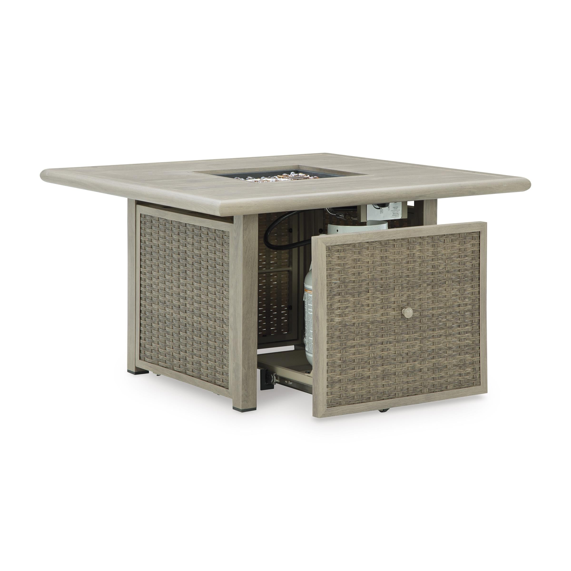  Signature Design by Ashley Cliff Trails PCP690-772 Square Fire Pit Table IMAGE 5