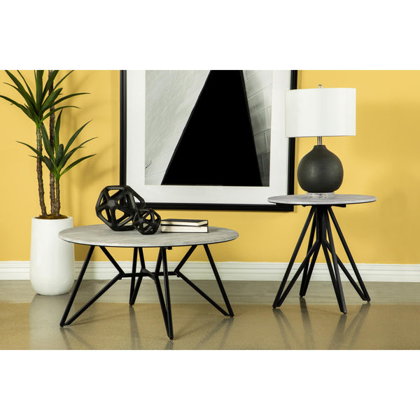 Coaster Furniture Hadi 73617 Occasional Table Set - Cement/Gunmetal