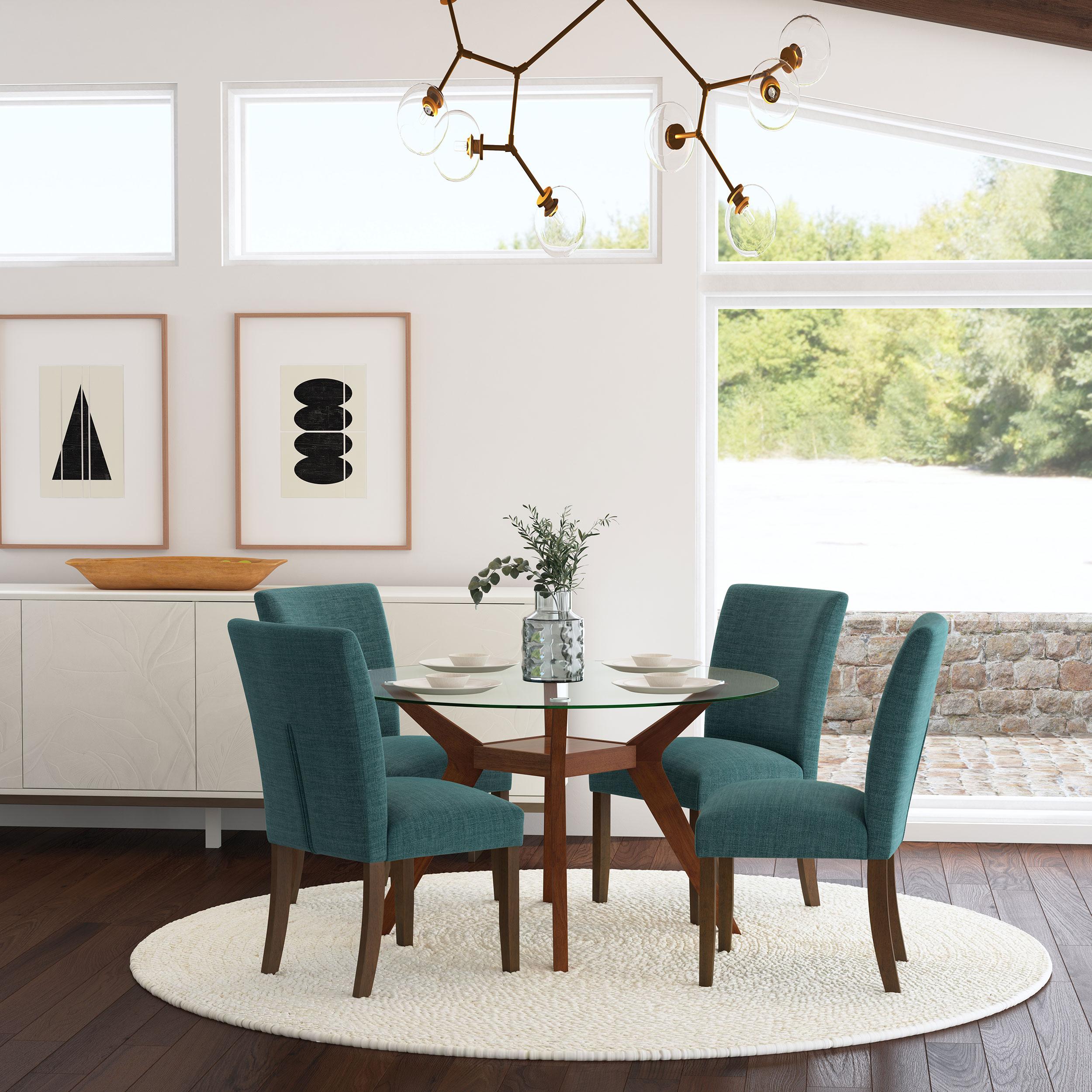  Coaster Furniture Cantley 106377 pholstered Dining Side Chair - Teal Blue IMAGE 9
