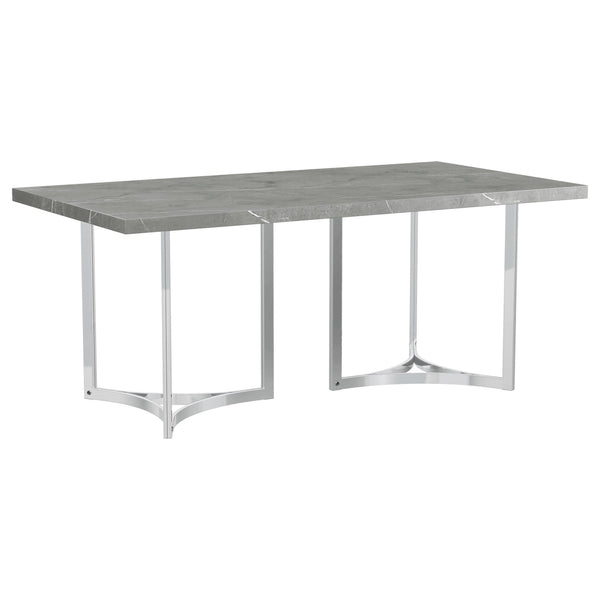 Coaster Furniture Sterling 108121 72-inch Rectangular Dining Table - Grey Faux Marble