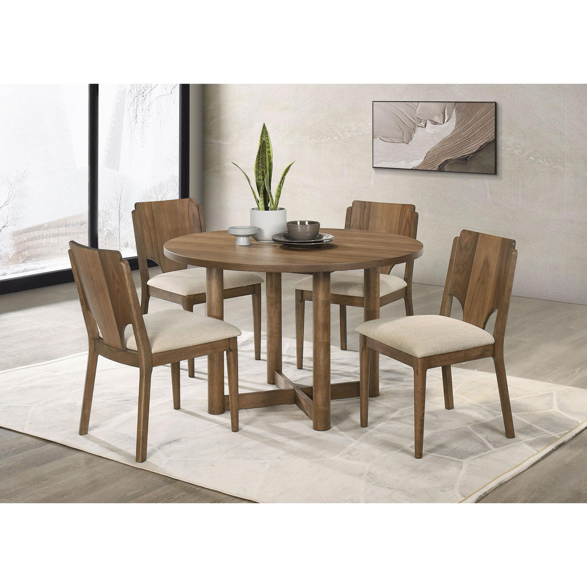  Coaster Furniture Crestmore 108572 Dining Chair - Upholstered Seat Walnut IMAGE 11
