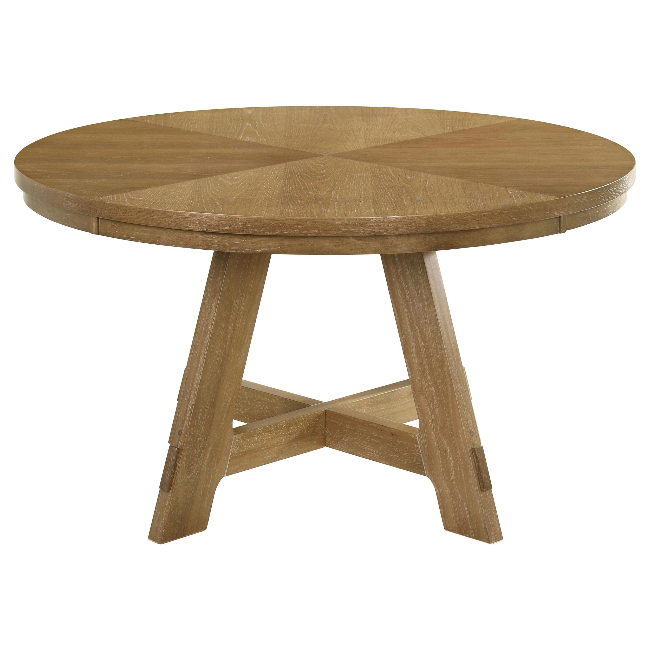  Coaster Furniture Danvers 109150 Round 54-inch Wood Dining Table - Brown Oak IMAGE 3