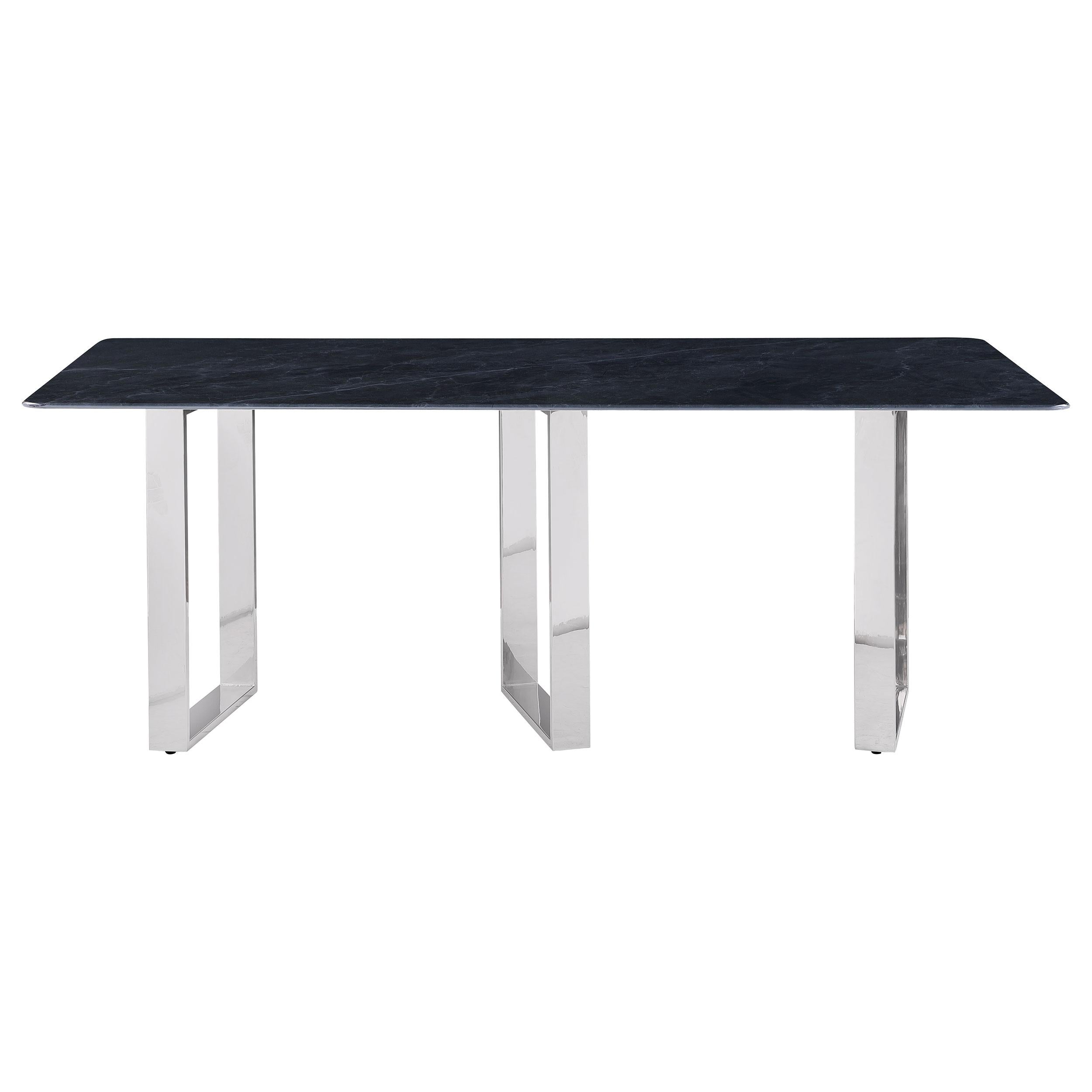  Coaster Furniture Desden 109361 79-inch Rectangular Sintered Stone Dining Table - Grey IMAGE 3