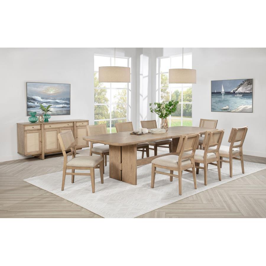  Coaster Furniture Kailani 109381 110-inch Rectangular Wood Dining Table - Beige Oak IMAGE 10