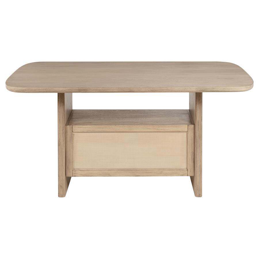  Coaster Furniture Kailani 109388 Cane Counter Height Storage Dining Table - Beige Oak IMAGE 8