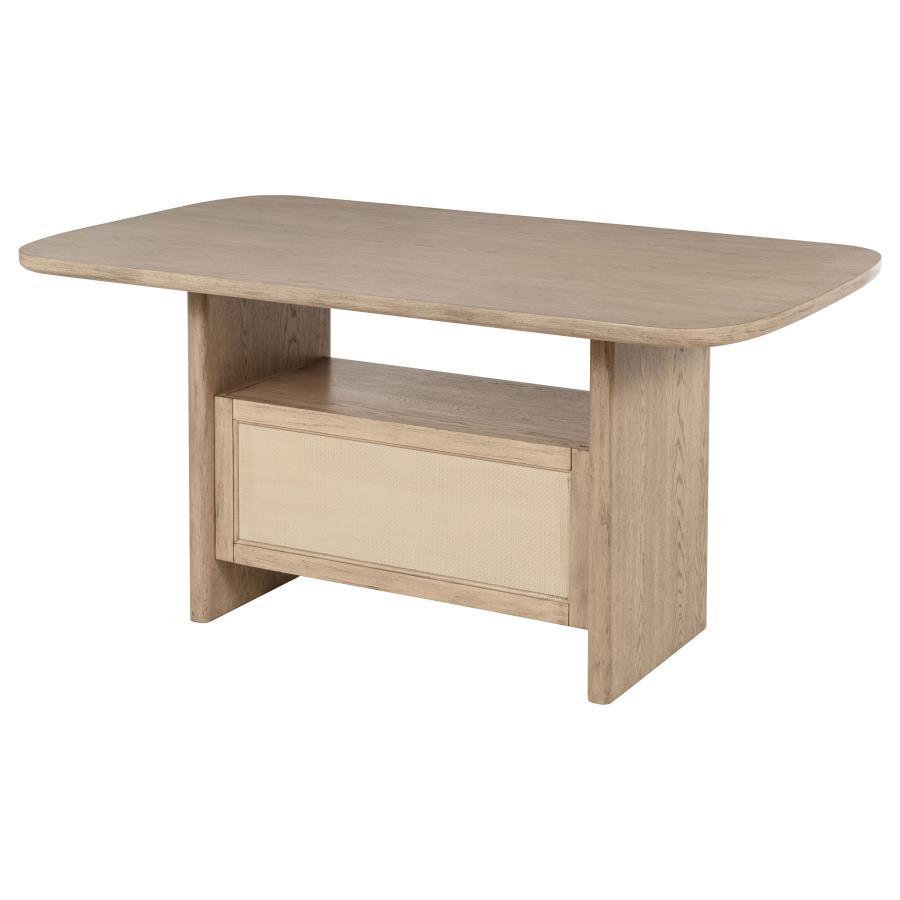  Coaster Furniture Kailani 109388 Cane Counter Height Storage Dining Table - Beige Oak IMAGE 9