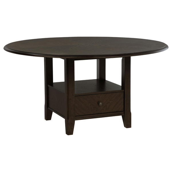 Coaster Furniture Twyla 115100 60-inch Round Dining Table with Drawer - Dark Cocoa