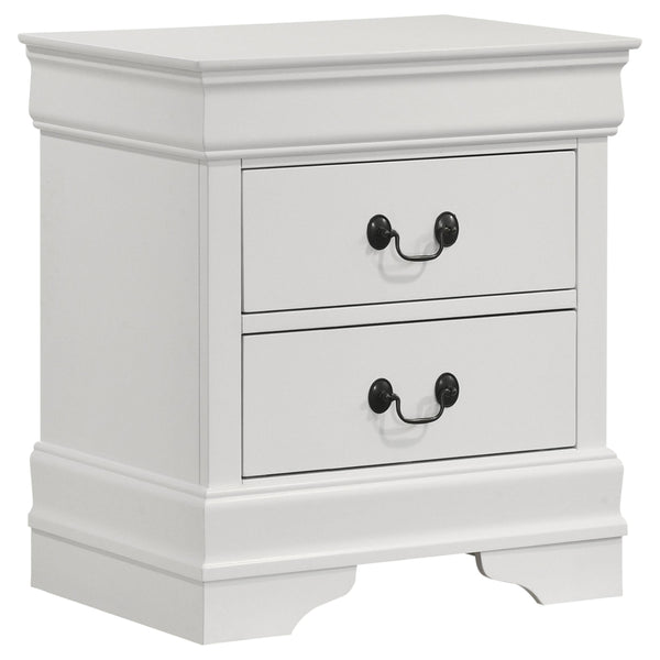 Coaster Furniture Louis Philippe 202442 2-Drawer Nightstand Bedside Table - White