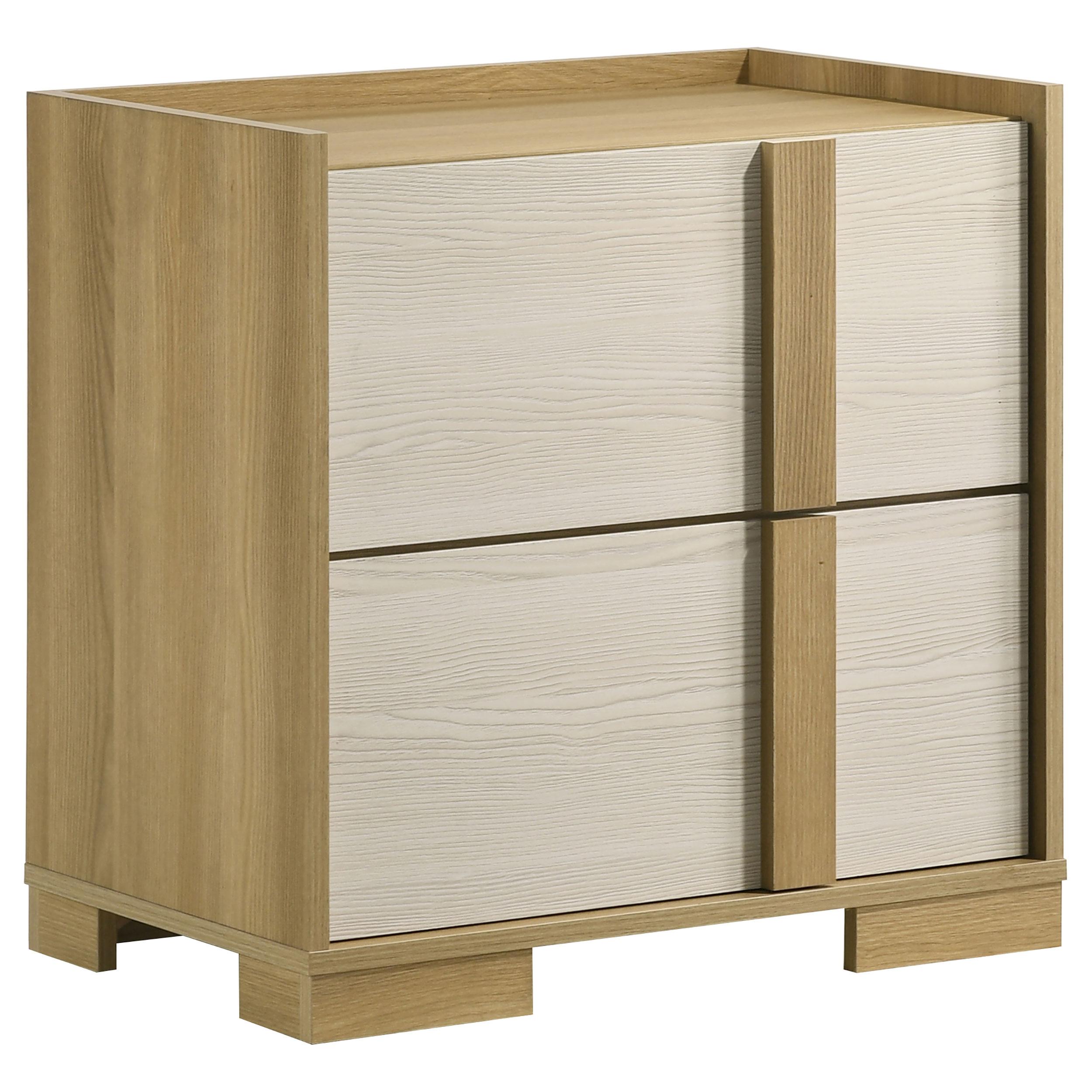  Coaster Furniture Hyland 215652 2-Drawer Nightstand Bedside Table - Natural IMAGE 1