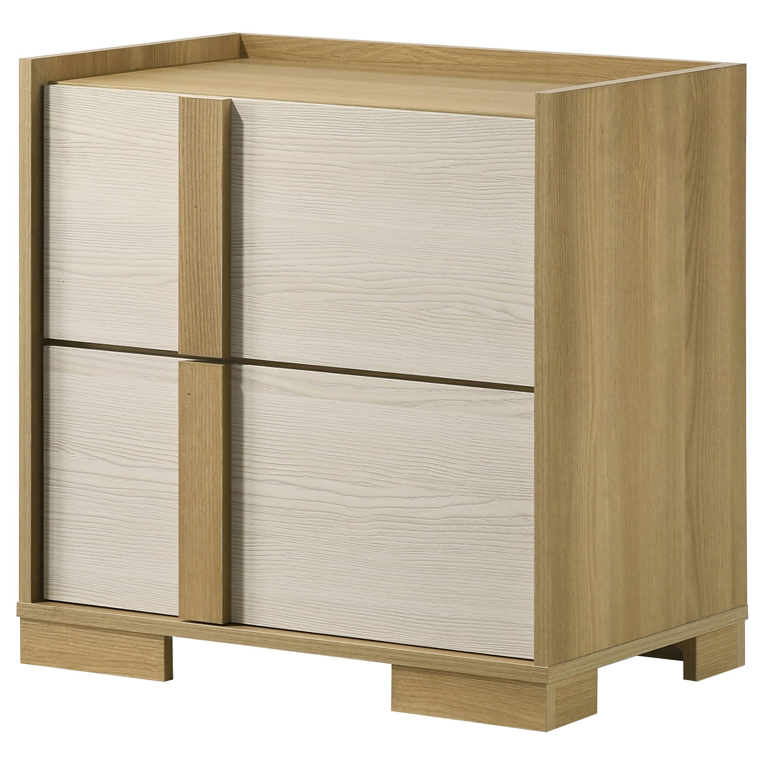  Coaster Furniture Hyland 215652 2-Drawer Nightstand Bedside Table - Natural IMAGE 4