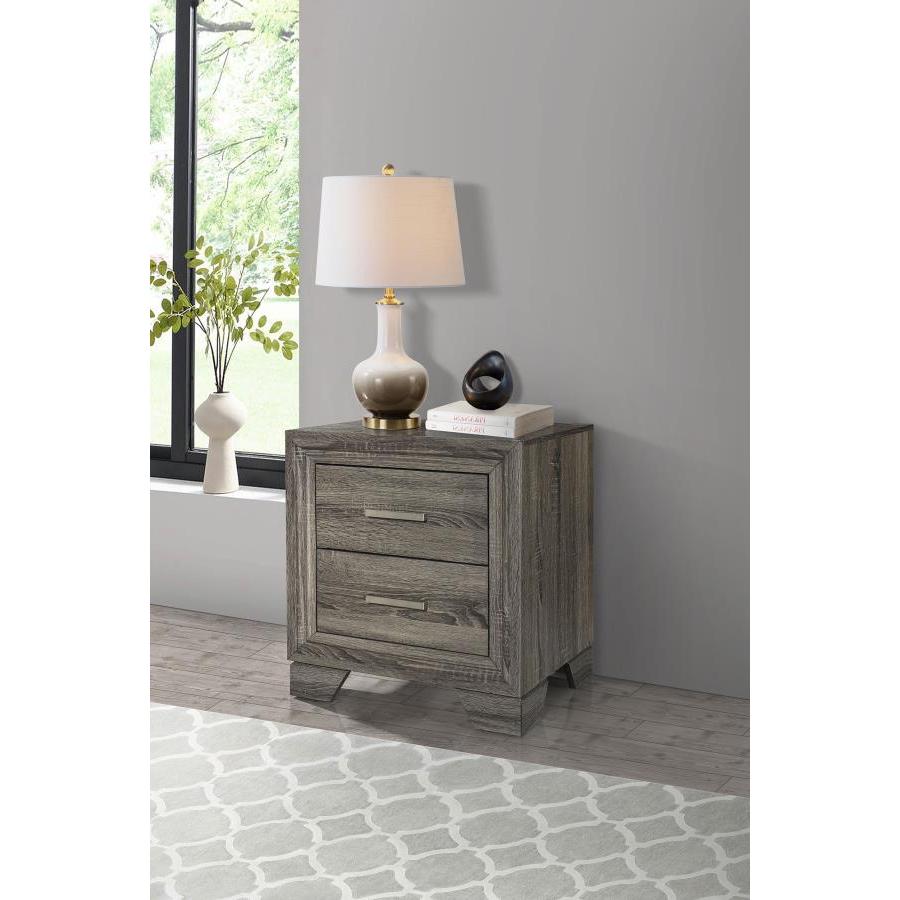 Coaster Furniture Wright 223342 2-Drawer Nightstand Bedside Table - Brown Oak IMAGE 2