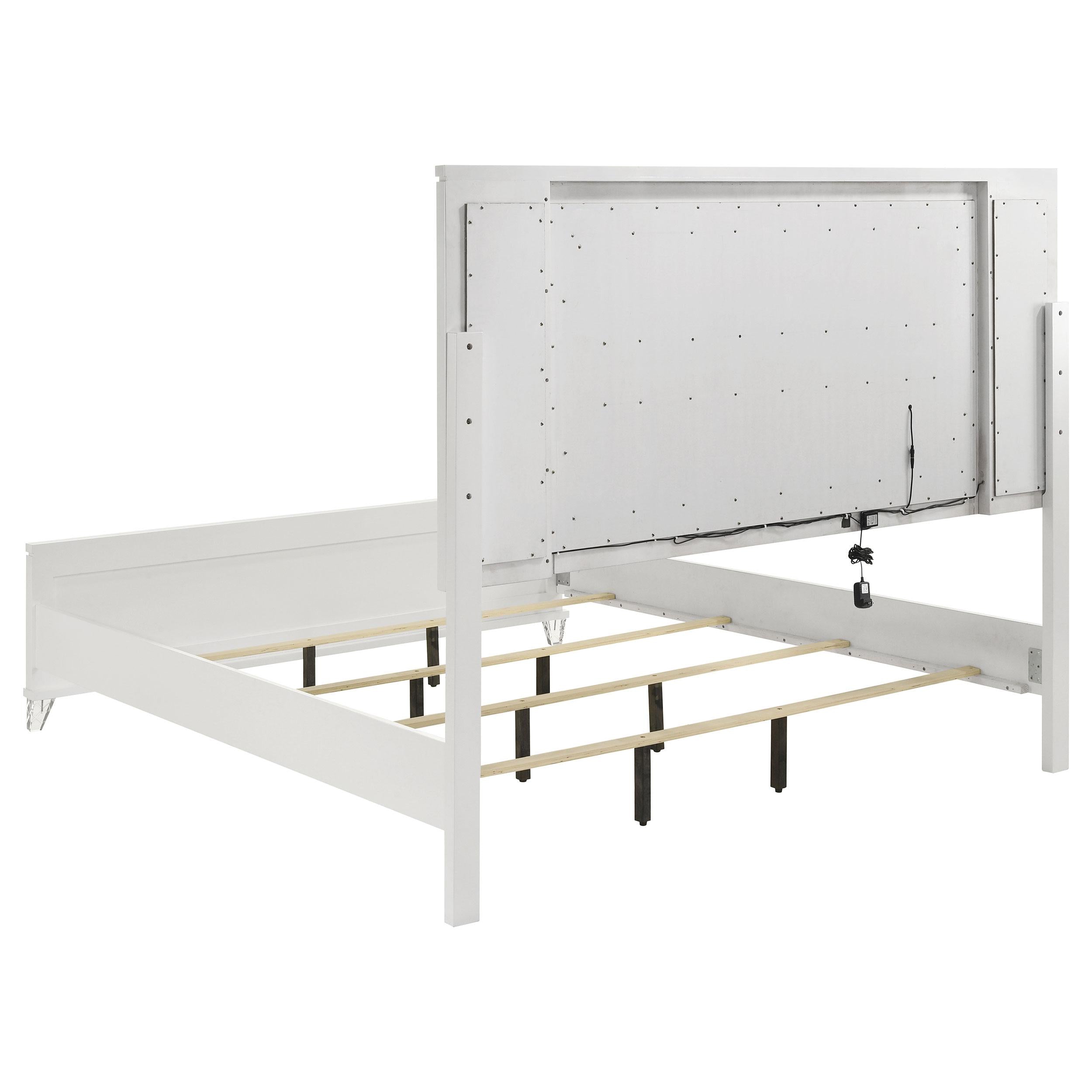  Size_King --  Marmore 224961KE 64-inch Eastern King Panel Bed LED Headboard - White IMAGE 4