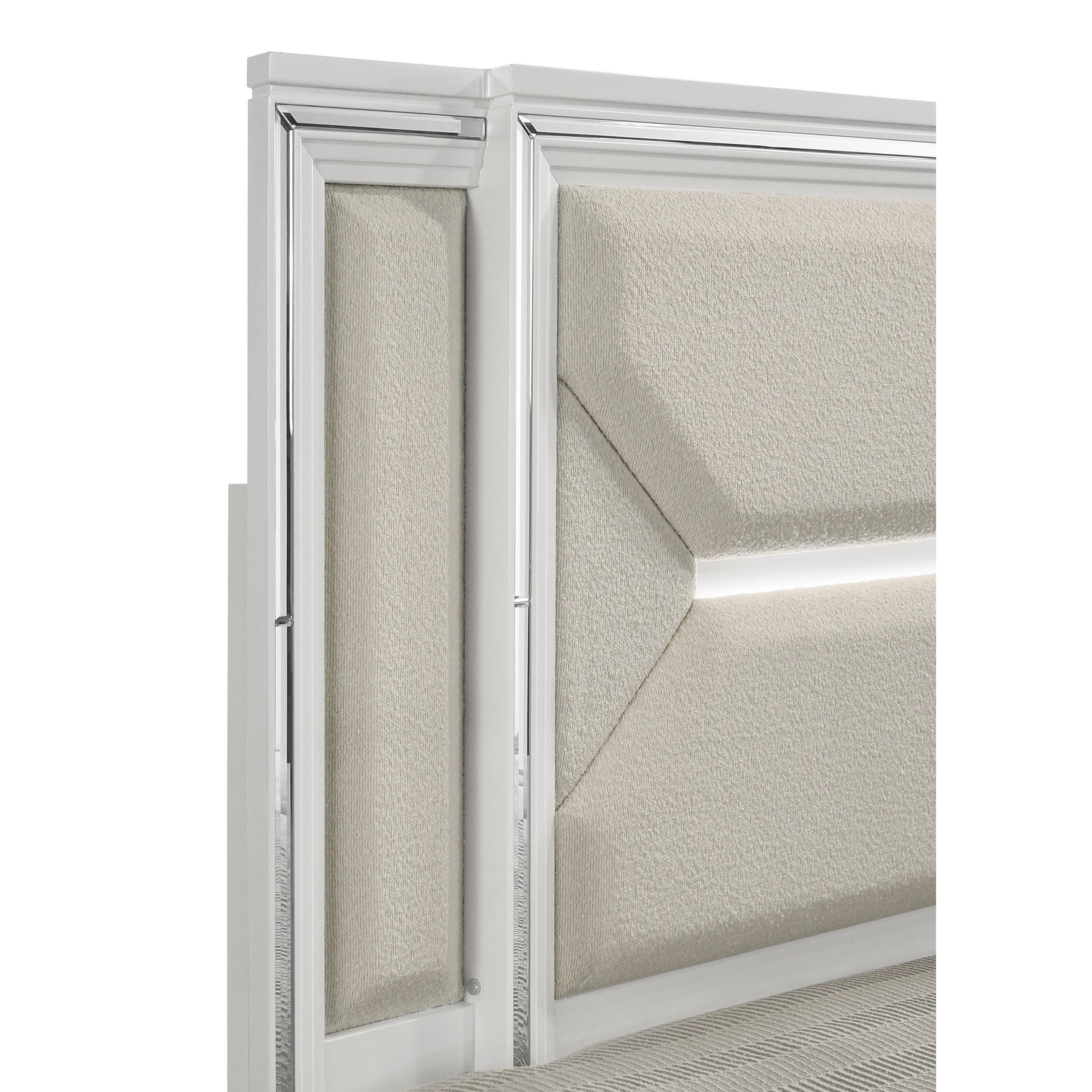  Size_King --  Marmore 224961KE 64-inch Eastern King Panel Bed LED Headboard - White IMAGE 6