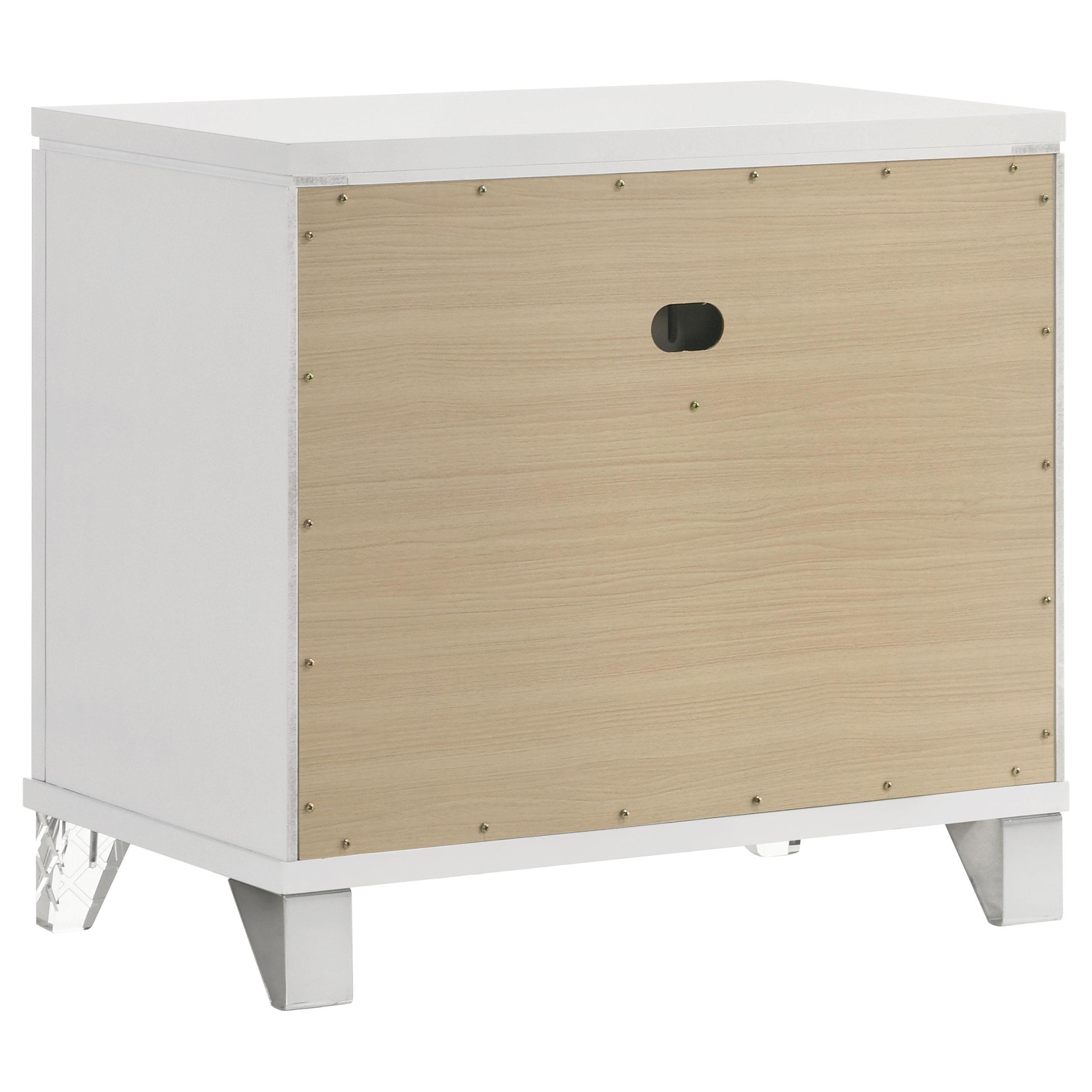  Coaster Furniture Marmore 224962 2-Drawer Nightstand Bedside Table - White IMAGE 6