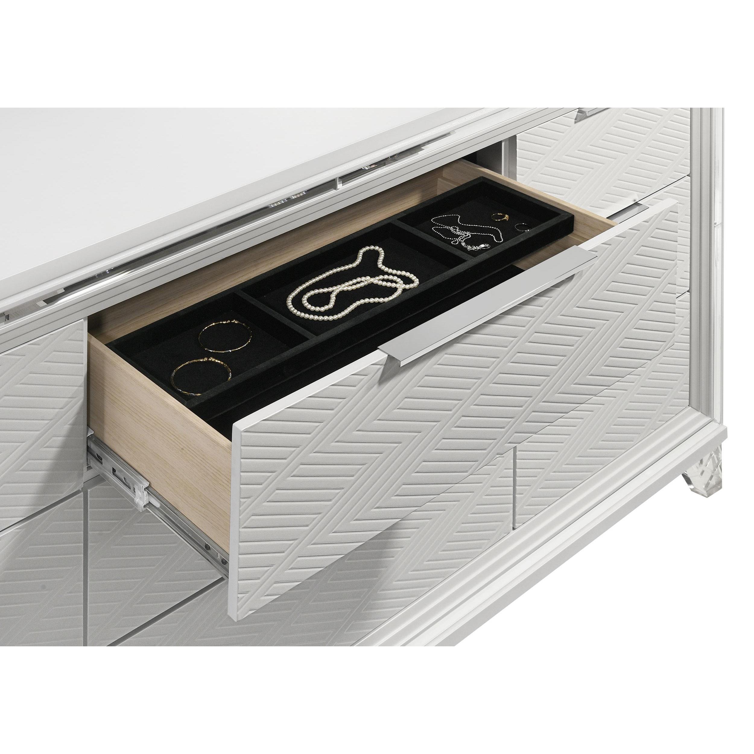 Coaster Furniture Marmore 224963 9-Drawer Dresser Cabinet - White IMAGE 12