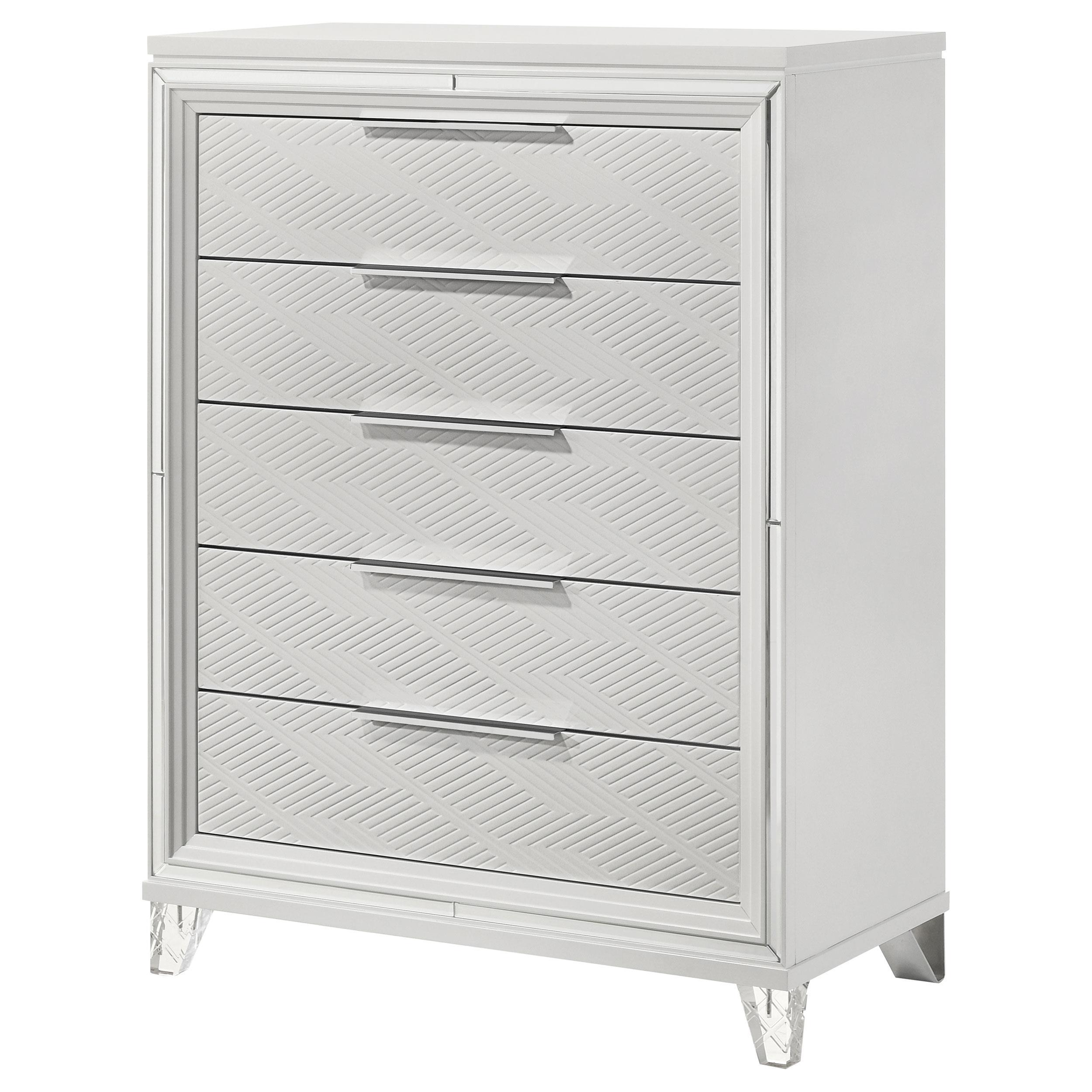  Coaster Furniture Marmore 224965 5-Drawer Bedroom Chest of Drawers - White IMAGE 4