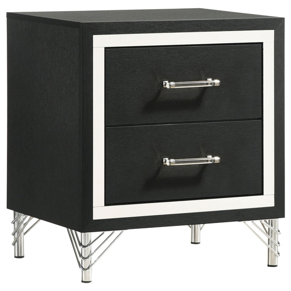 Coaster Furniture Lucia 224992 2-Drawer Nightstand Bedside Table - Black