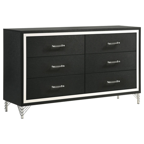 Coaster Furniture Lucia 224993 6-Drawer Dresser Cabinet - Black