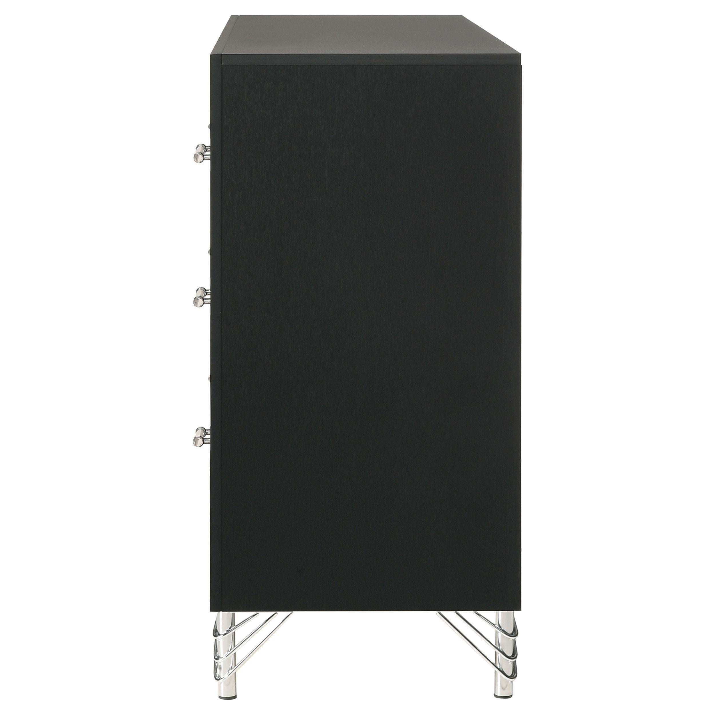  Coaster Furniture Lucia 224993 6-Drawer Dresser Cabinet - Black IMAGE 5