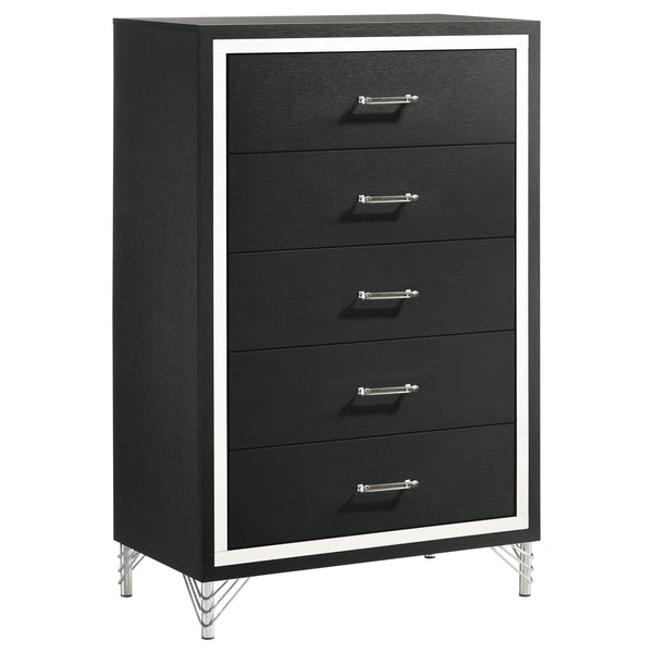 Coaster Furniture Lucia 224995 5-Drawer Bedroom Chest of Drawers - Black