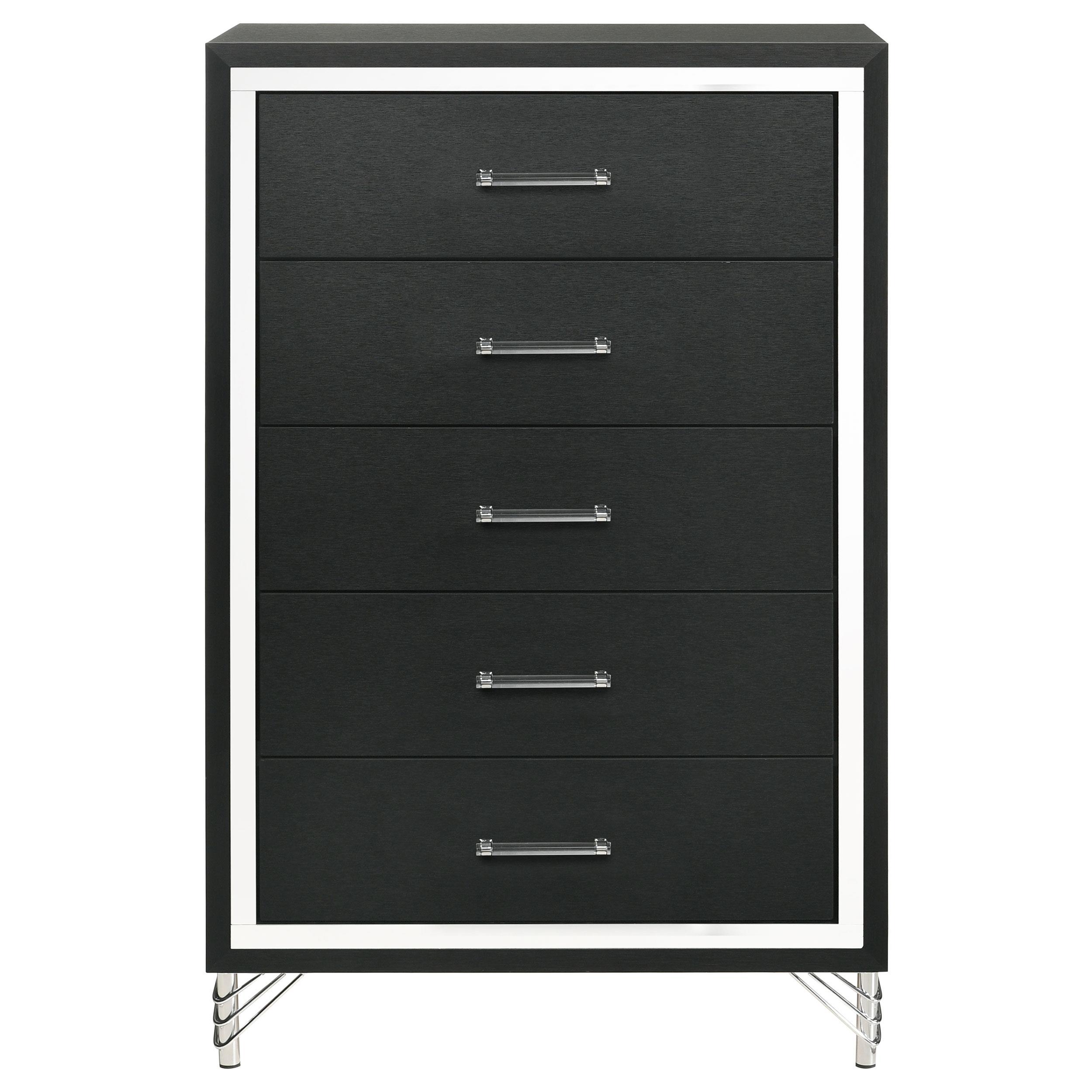  Coaster Furniture Lucia 224995 5-Drawer Bedroom Chest of Drawers - Black IMAGE 3