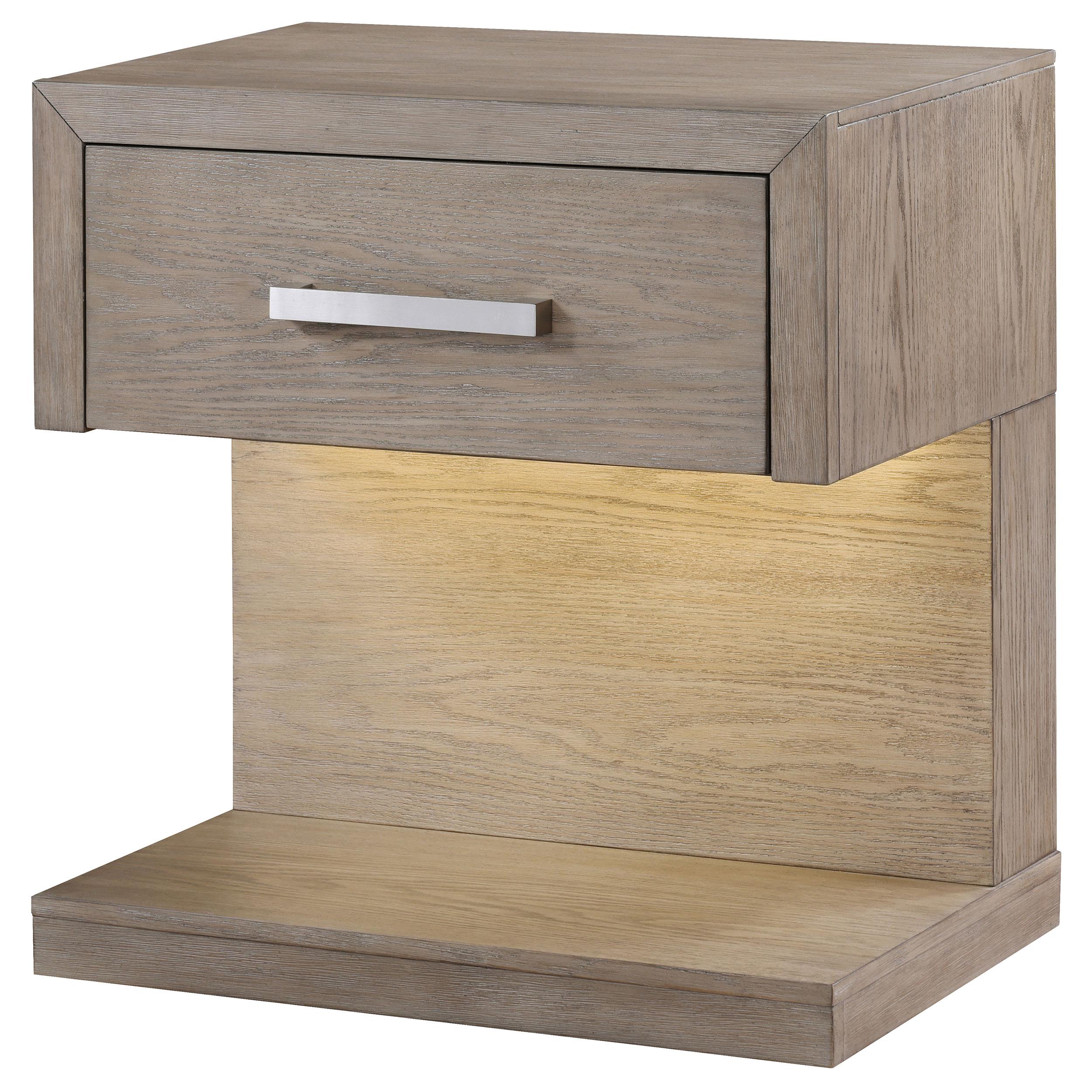  Coaster Furniture Kenora 224852 1-Drawer Nightstand Bedside Table - Barley Brown IMAGE 4