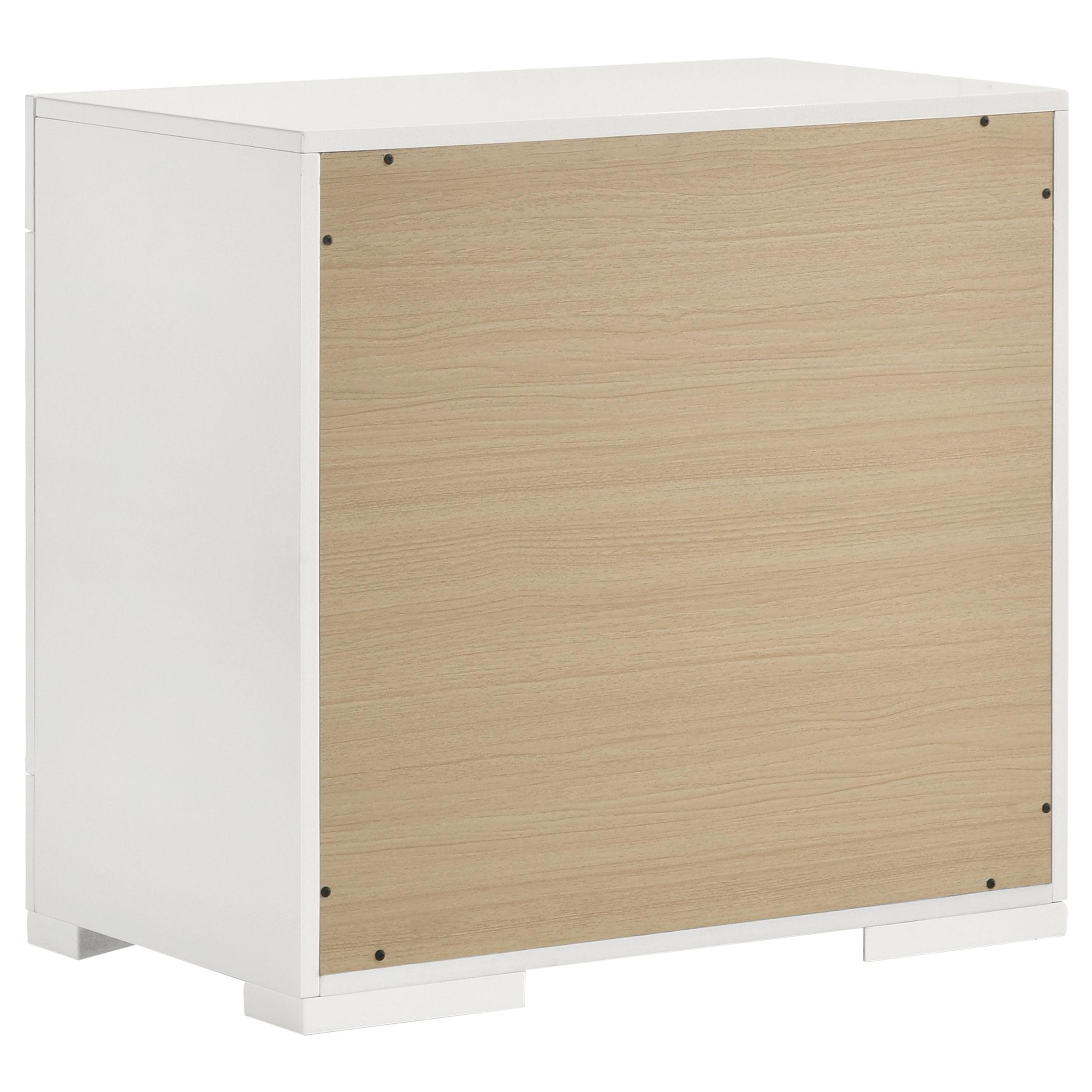  Coaster Furniture Ives 224942 2-Drawer Nightstand Bedside Table - White High Gloss IMAGE 6