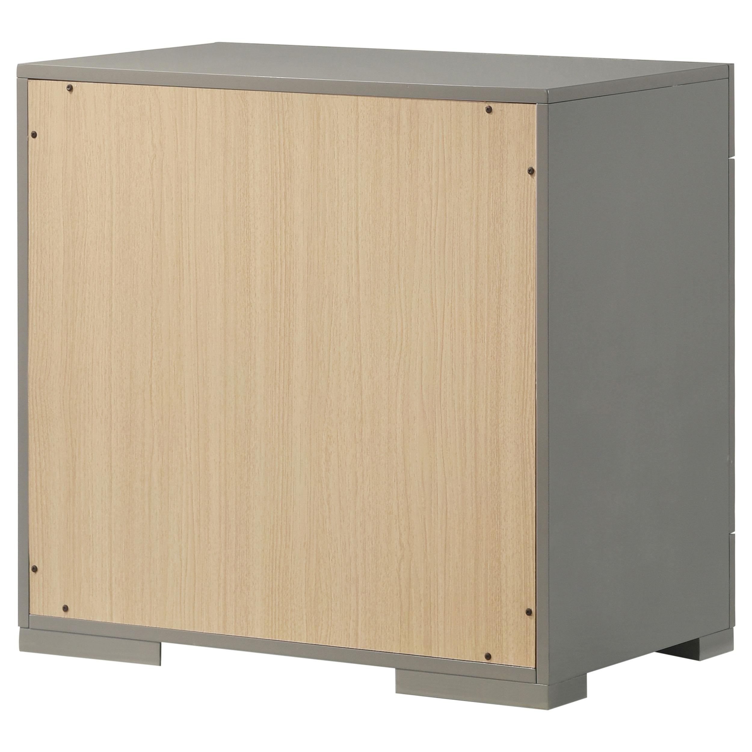  Coaster Furniture Ives 224972 2-Drawer Nightstand Bedside Table - Grey High Gloss IMAGE 8